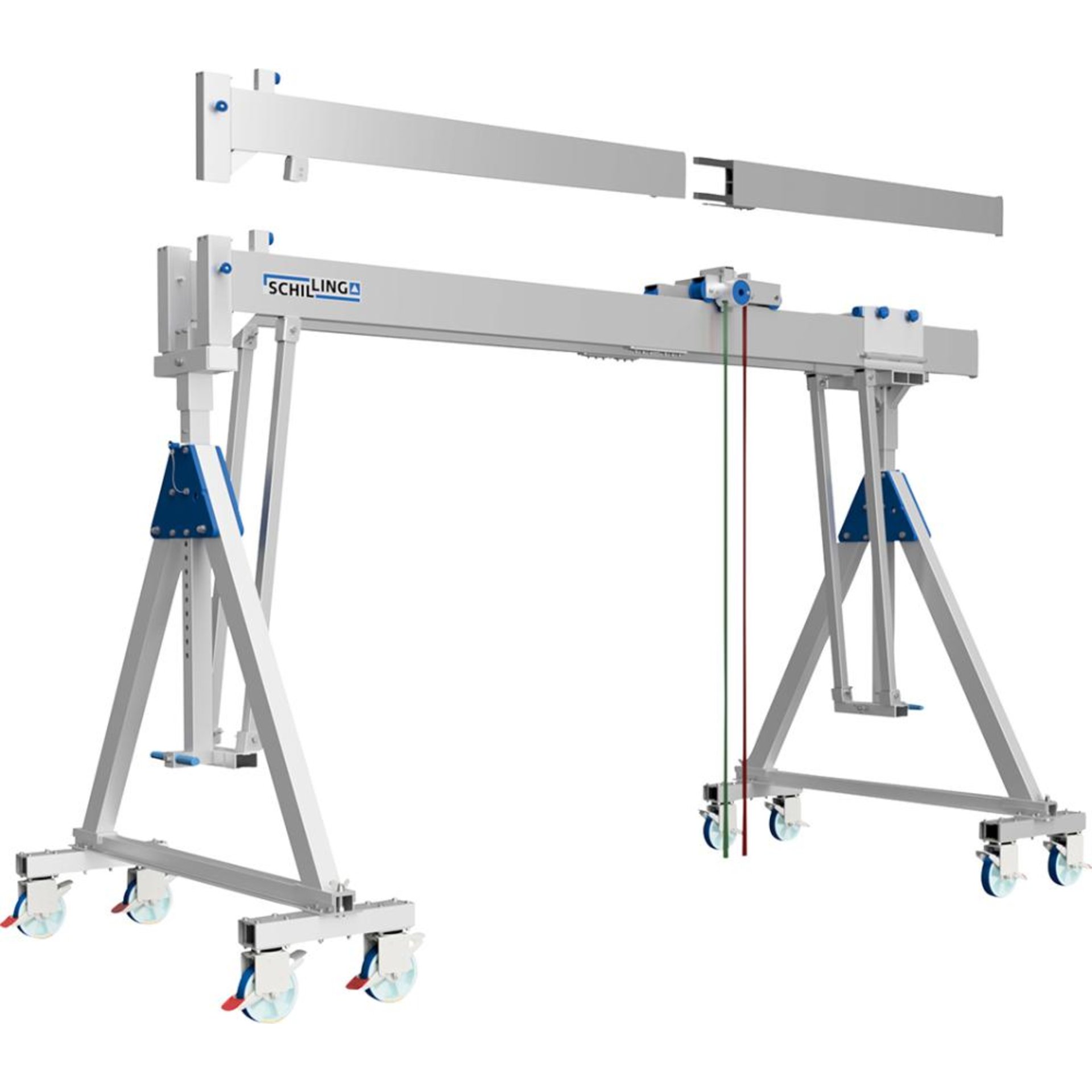Aluportalkran fahrbar H2613-3363 mm 3000 kg TL 4000 mm Alu-Doppel-Träger