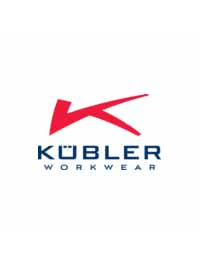 Kübler Logo – das Logo zeigt oben ein dynamisch geformtes, rotes grafisches Element in Form eines stilisierten „K