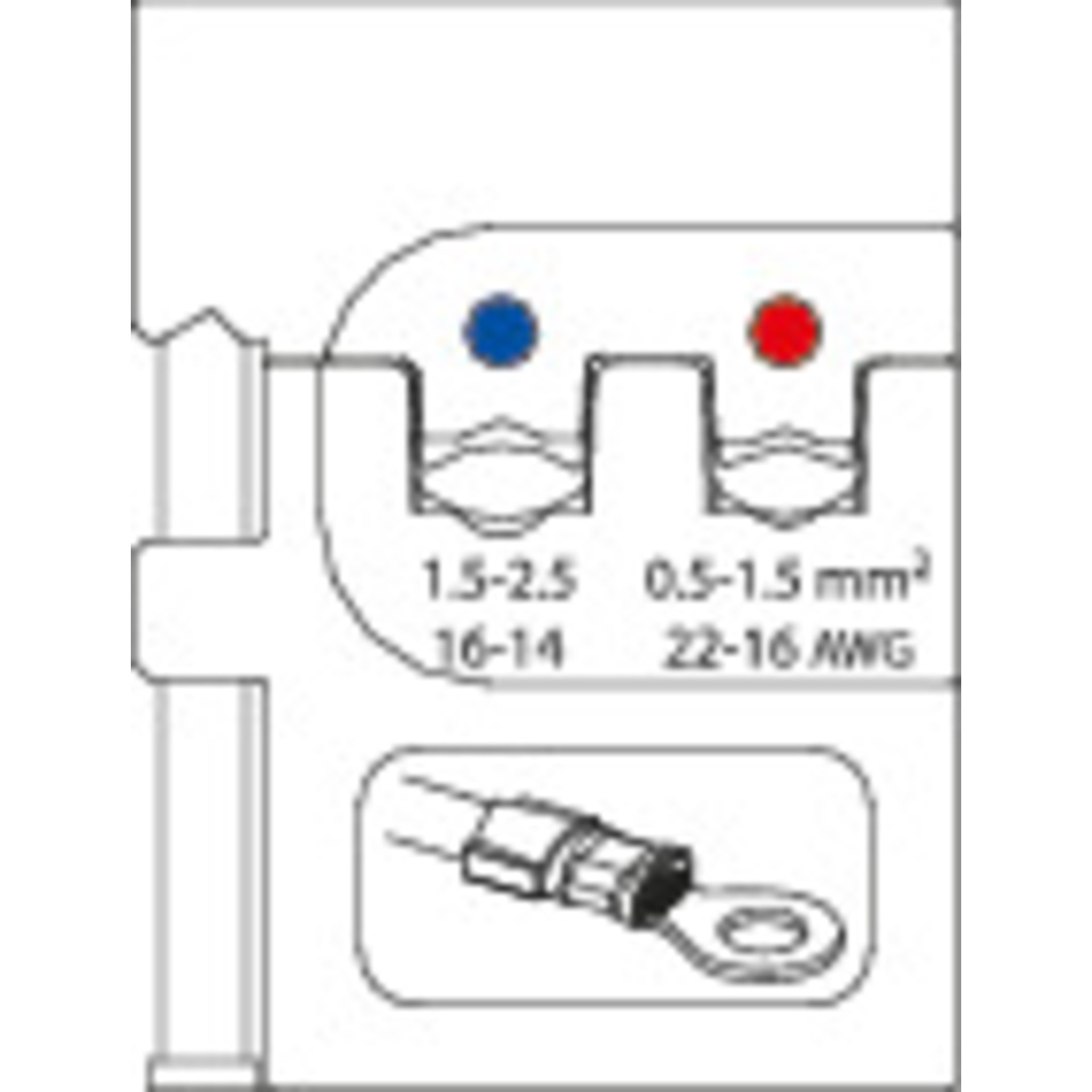 8140-02 Modul-Einsatz für isolierte Kabelschuhe 0,5-1,5/1,5-2,5