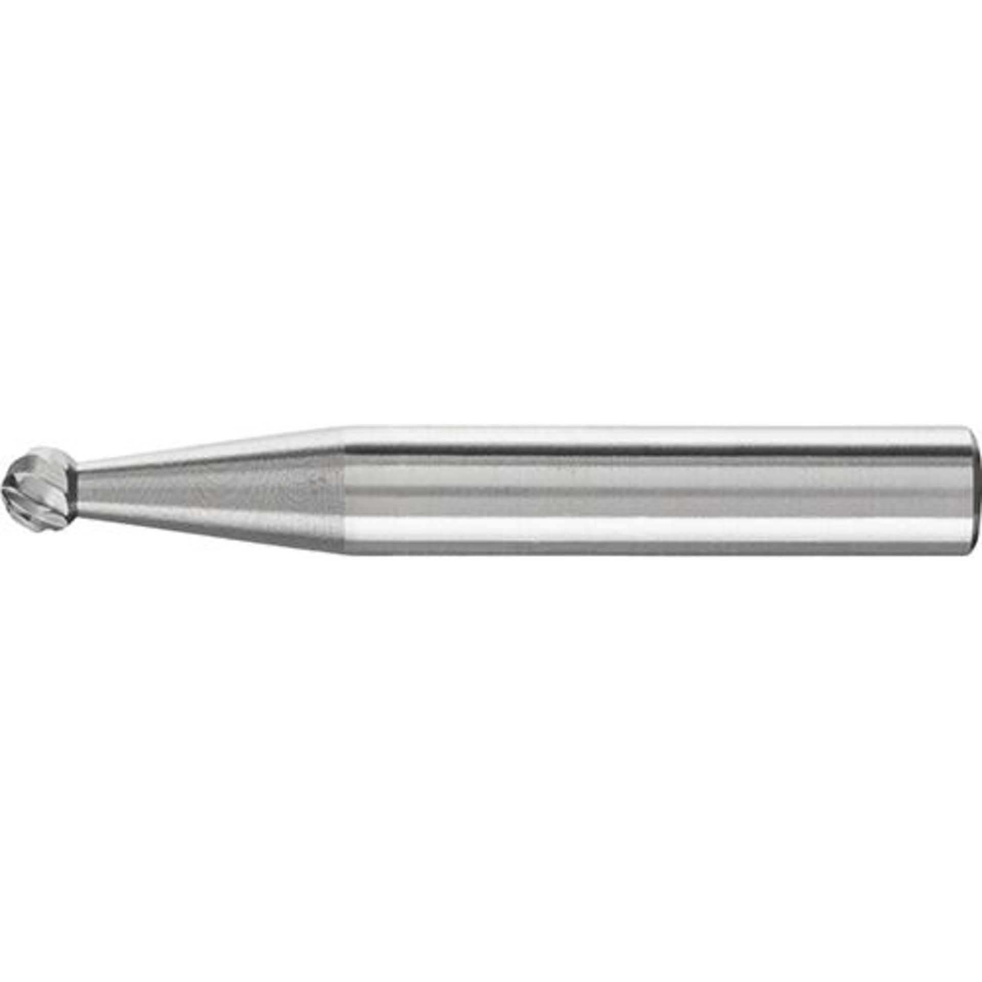 Hartmetallfrässtift (Rotorfräser) DIN 8033 – Schaft-Ø 6 mm, Kugelform KUD, Zahnung 3 PLUS