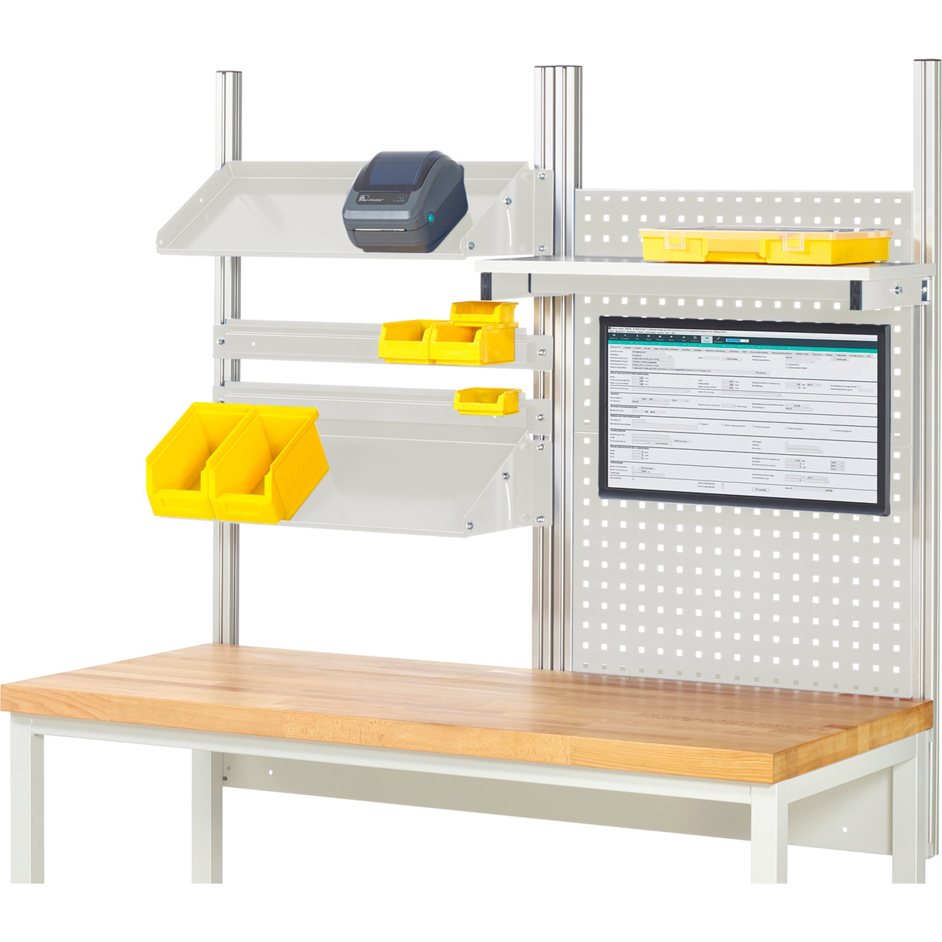 System-Aufbau - Komplettset 05, für Produktbreite 1500 mm, RAL7035/RAL7035