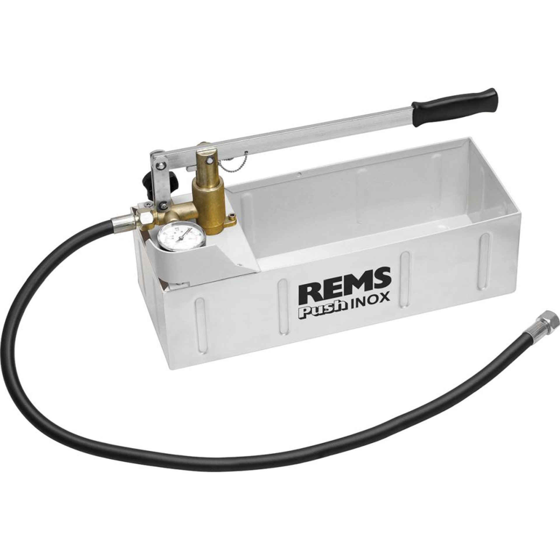 Push INOX Hand-Druckprüfpumpe Rems mit Manometer, p d 6 MPa/60 bar/870 psi
