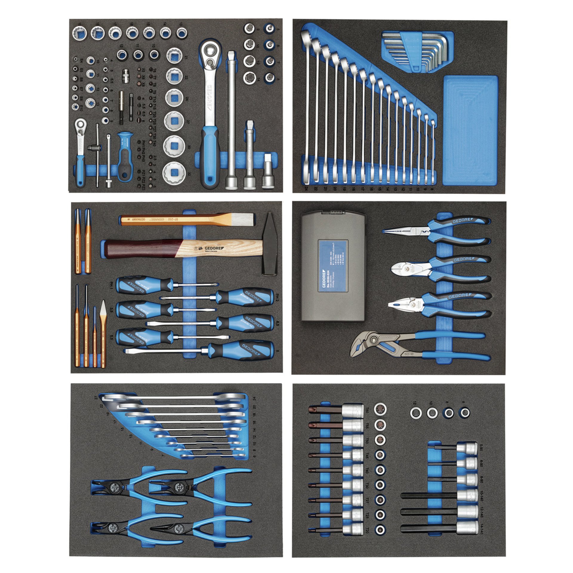 TS-190 Werkzeugsortiment in Check-Tool-Modulen, 190-teilig