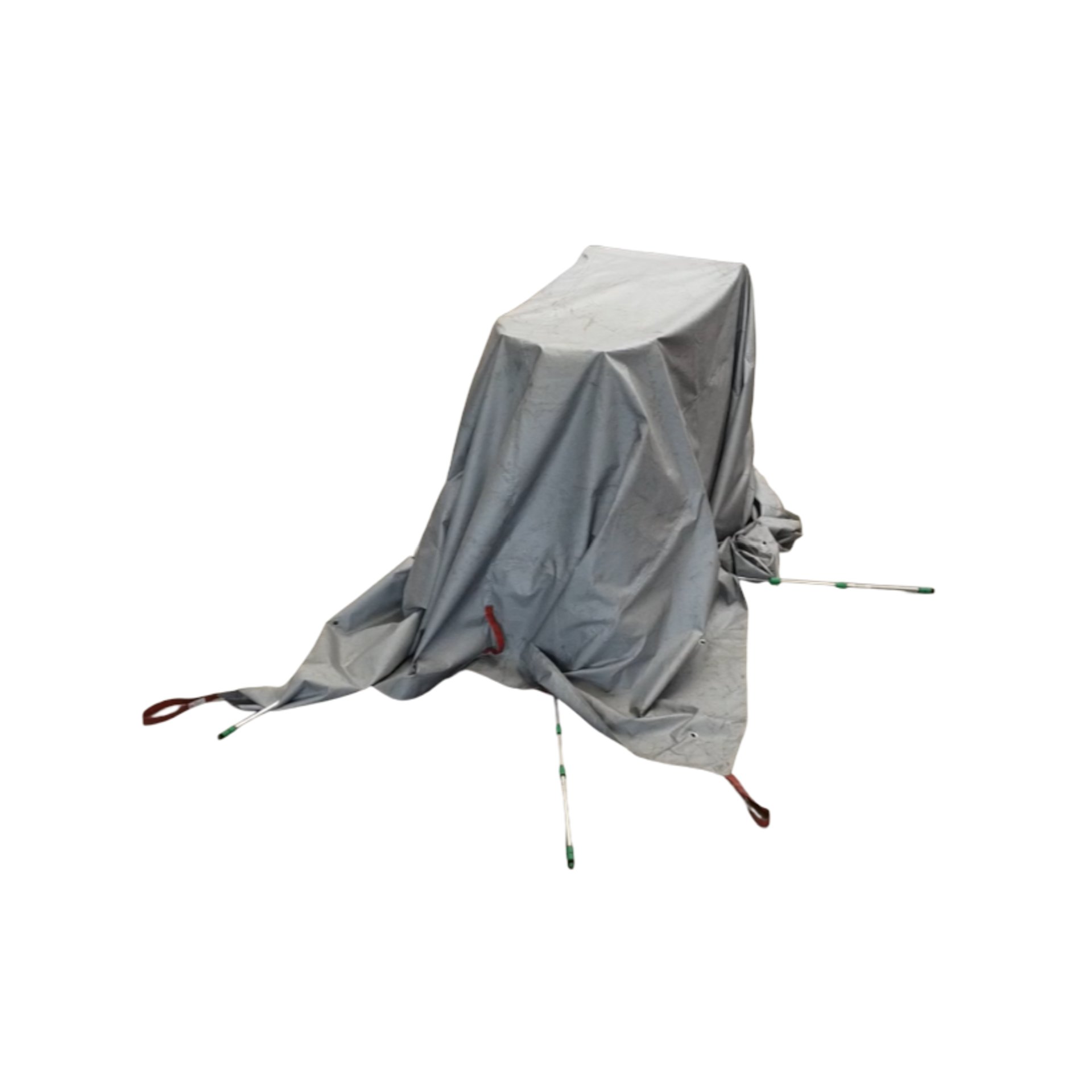 VLITEX Brandbegrenzungsdecke PREMIUM 6 x 8m mit Ösen für Gabelstapler, inkl. red Bag und 4 Teleskopstangen