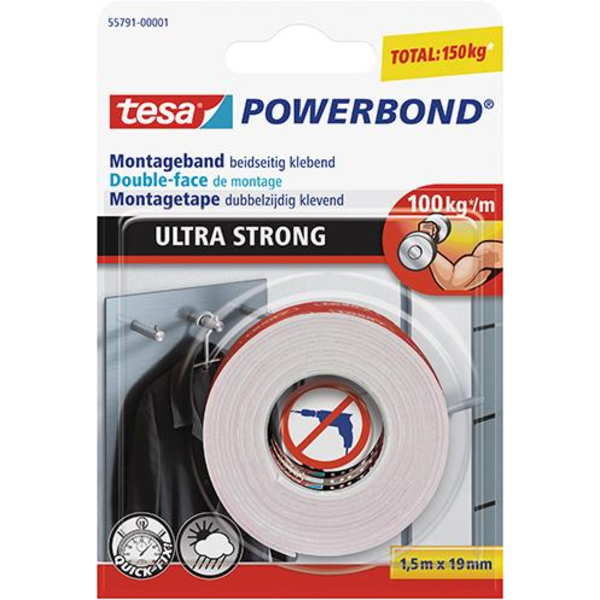 TESA POWERBOND ULTRA STRONG 1,5 M : 19 MM