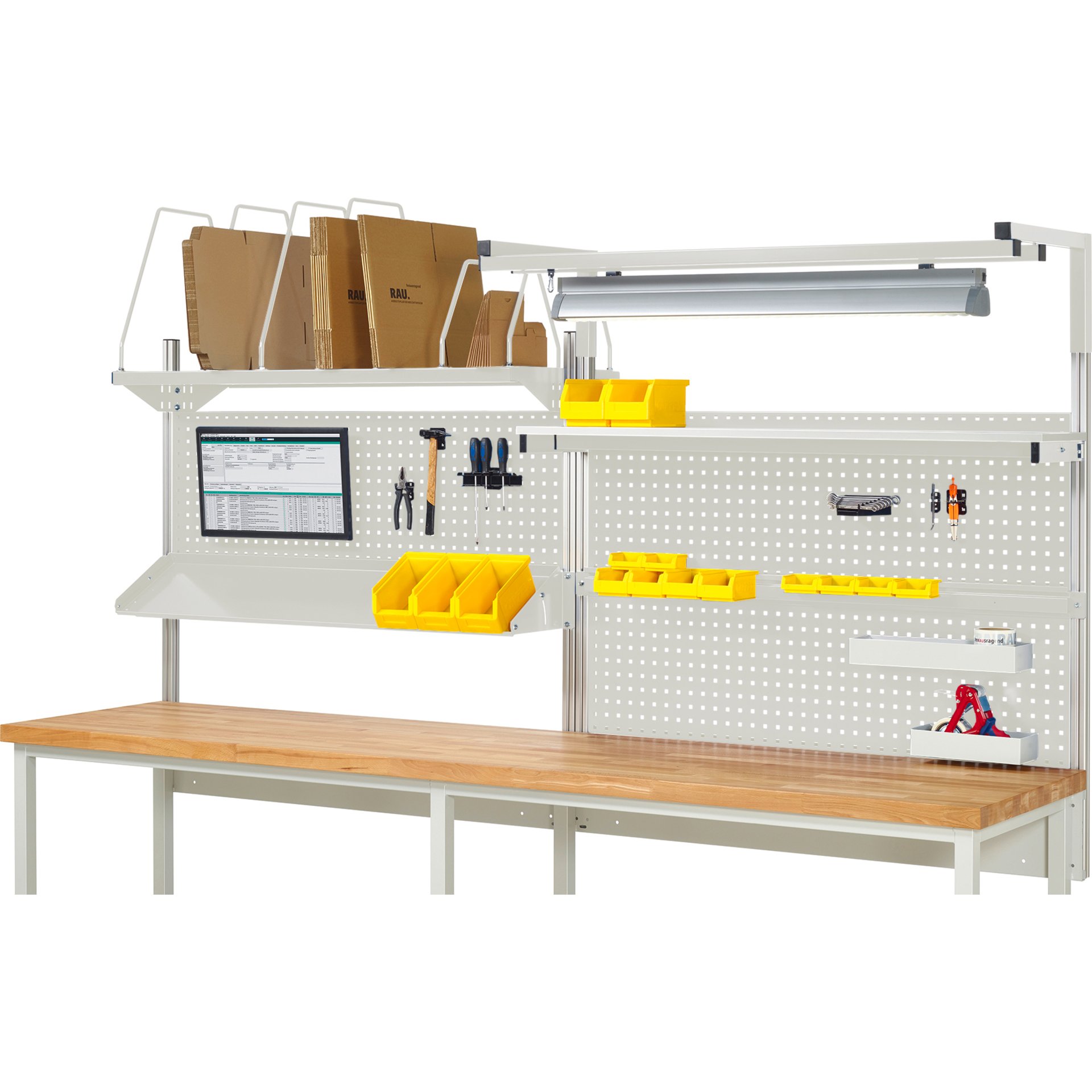 System-Aufbau - Komplettset 06, für Produktbreite 3000 mm, RAL7035/RAL7035