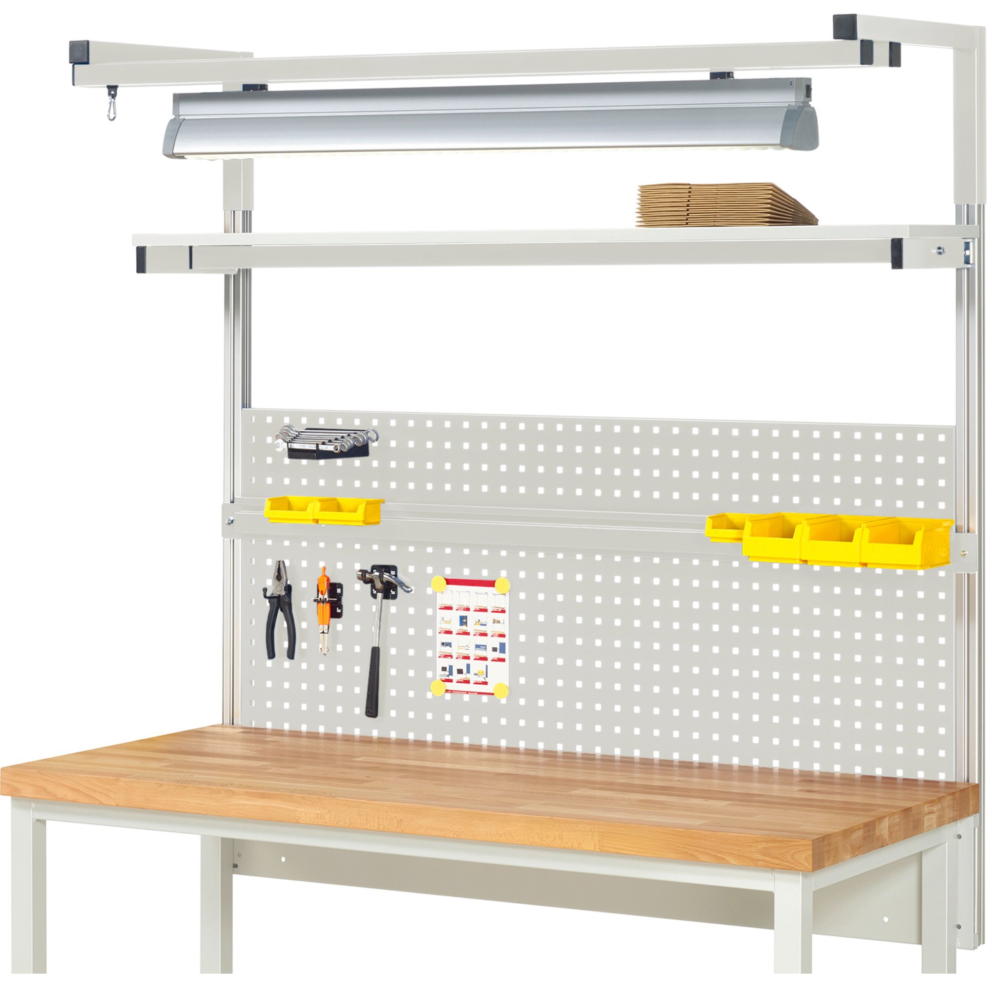 System-Aufbau - Komplettset 04, für Produktbreite 1500 mm, RAL7035/RAL7035