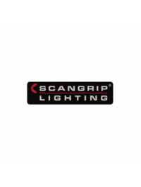 Scangrip Logo – das Logo zeigt einen schwarzen, abgerundeten Rechteckhintergrund. Darauf steht in zwei Zeilen der Markenname „SCANGRIP