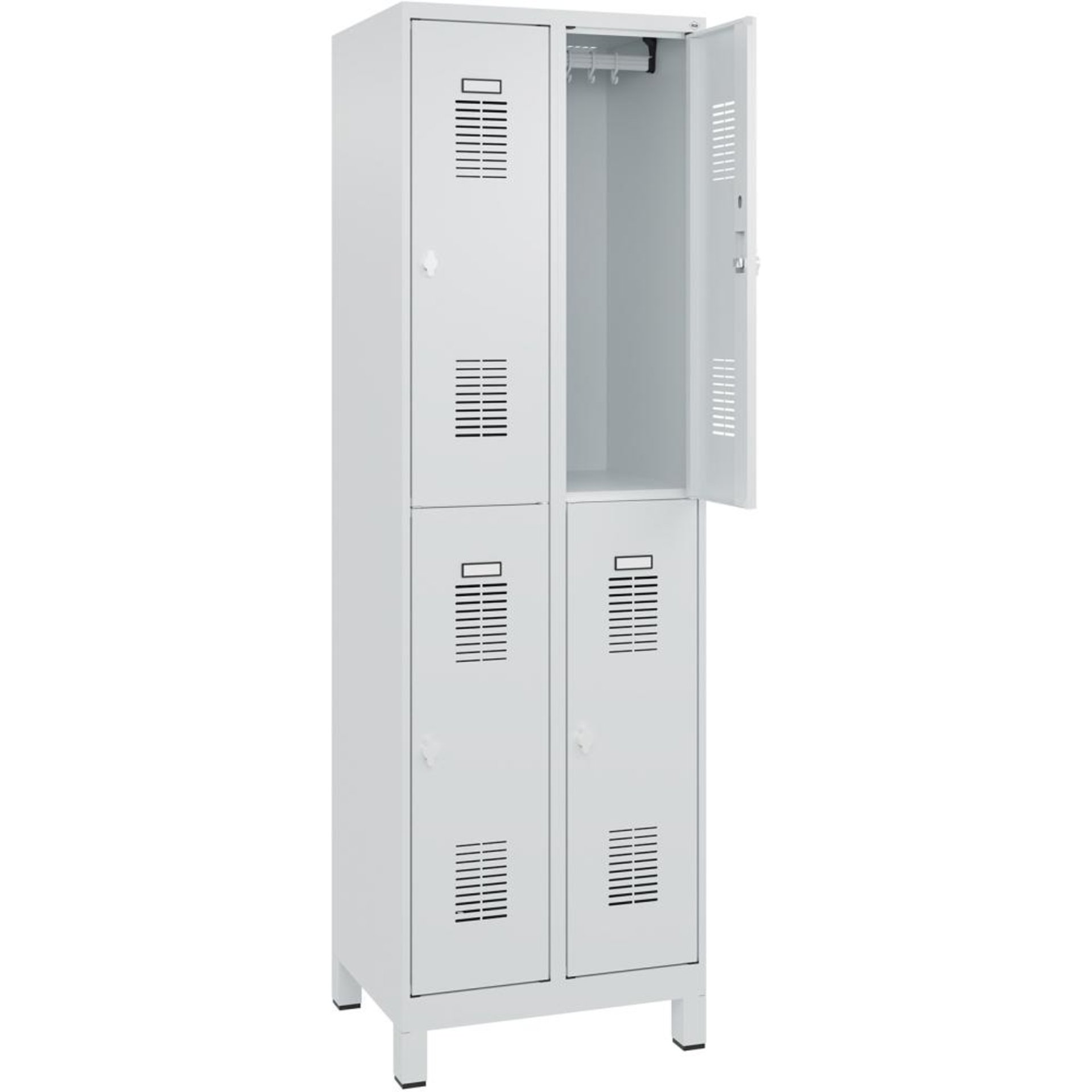 Garderobenschrank FORMAT, Typ BASIC, doppelstöckig, mit Füßen