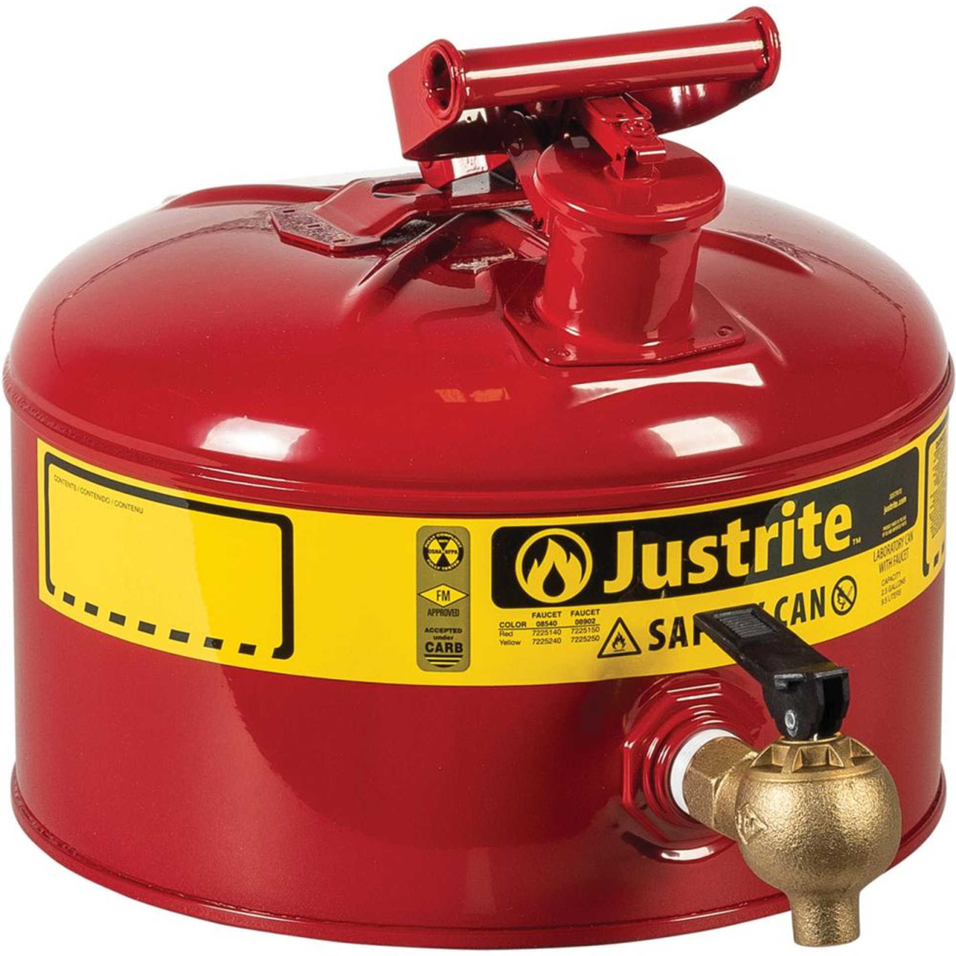 Sicherheitsdose mit Ablaufhahn, 9,0l rot, flammensperre D298xH292 mm