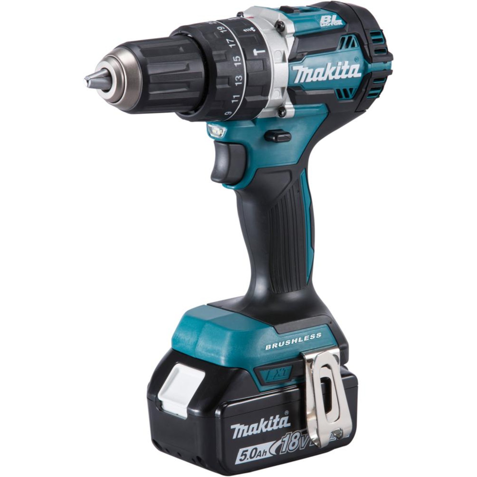 Akku-Schlagbohrschrauber LXT DHP484RTJ Makita 2x18,0V 5,0 Ah Ladegerät DC18RC MAKPAC