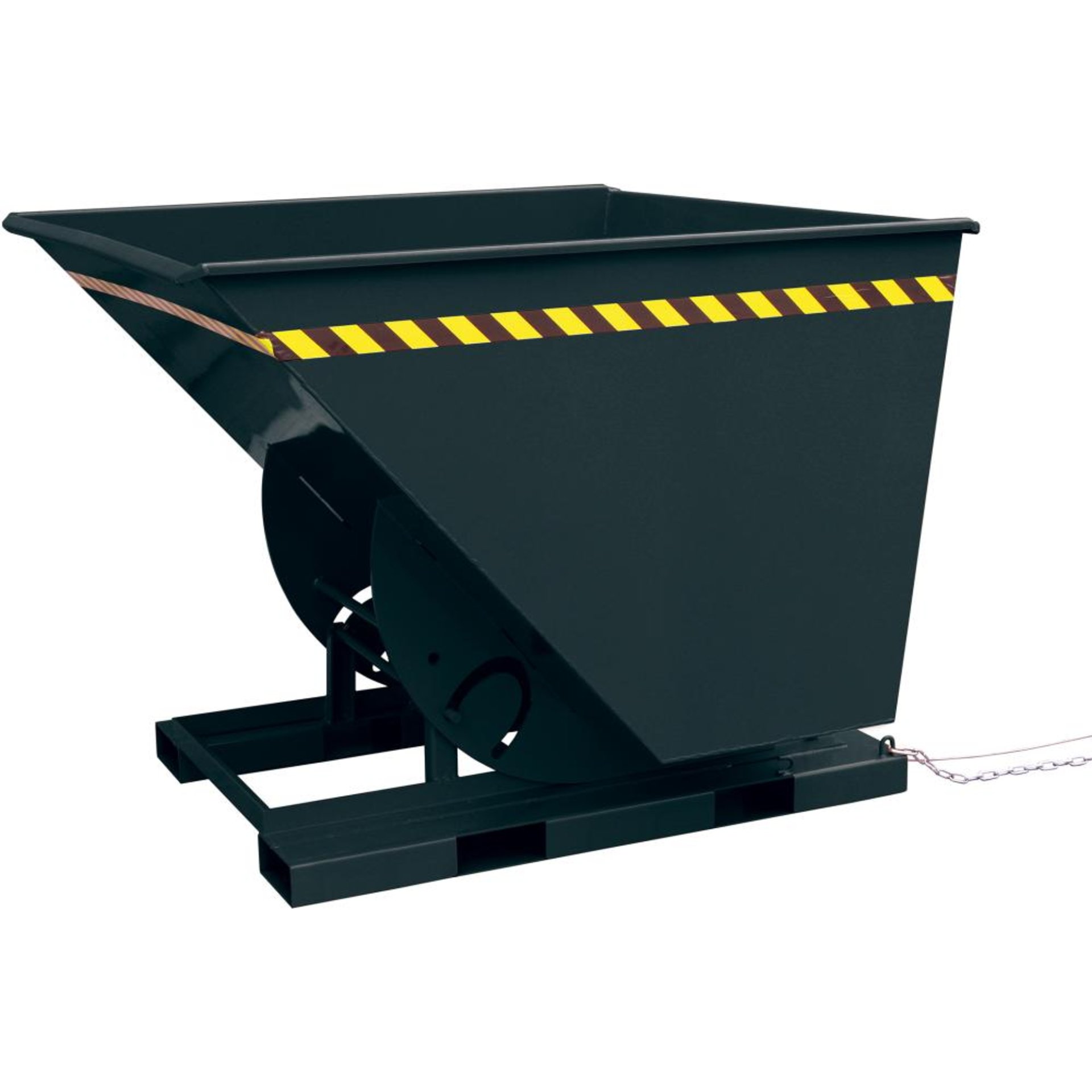 Kippbehälter 750 l B1180xT1370xH1060 mm RAL7016,Tragkraft 1000kg mit Abrollkufen