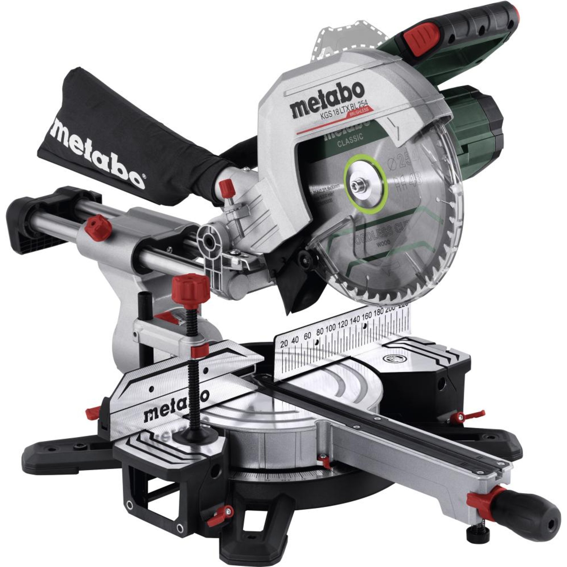 Akku-Kappsäge KGS 18 LTX BL 254 Metabo 1x18,0 V 4,0 Ah Ladegerät ASC 55 Karton