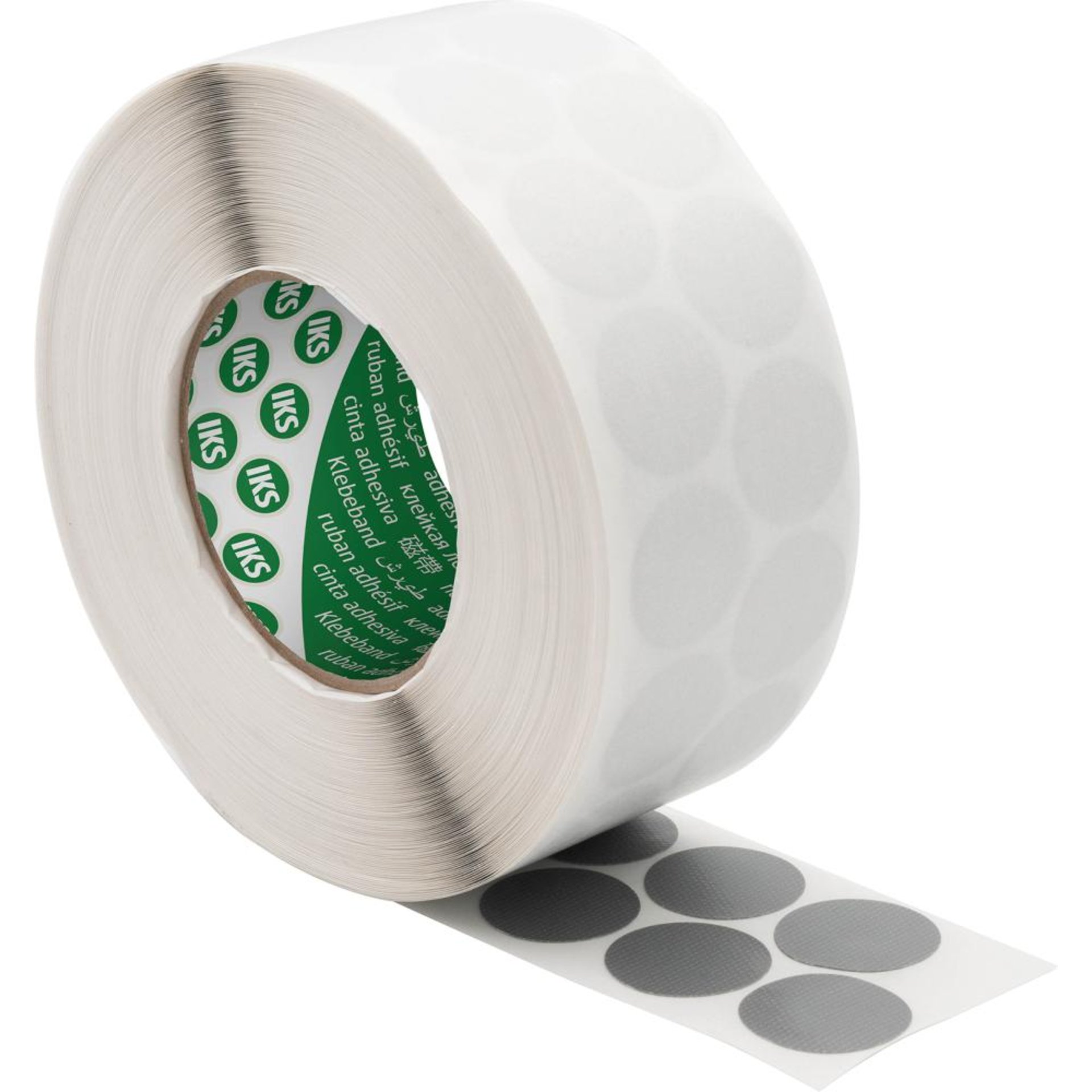 Ronden/ Klebepunkte Gewebeklebeband 30mm grau, 3.125 Stk pro RolleNaturkautschukkleber