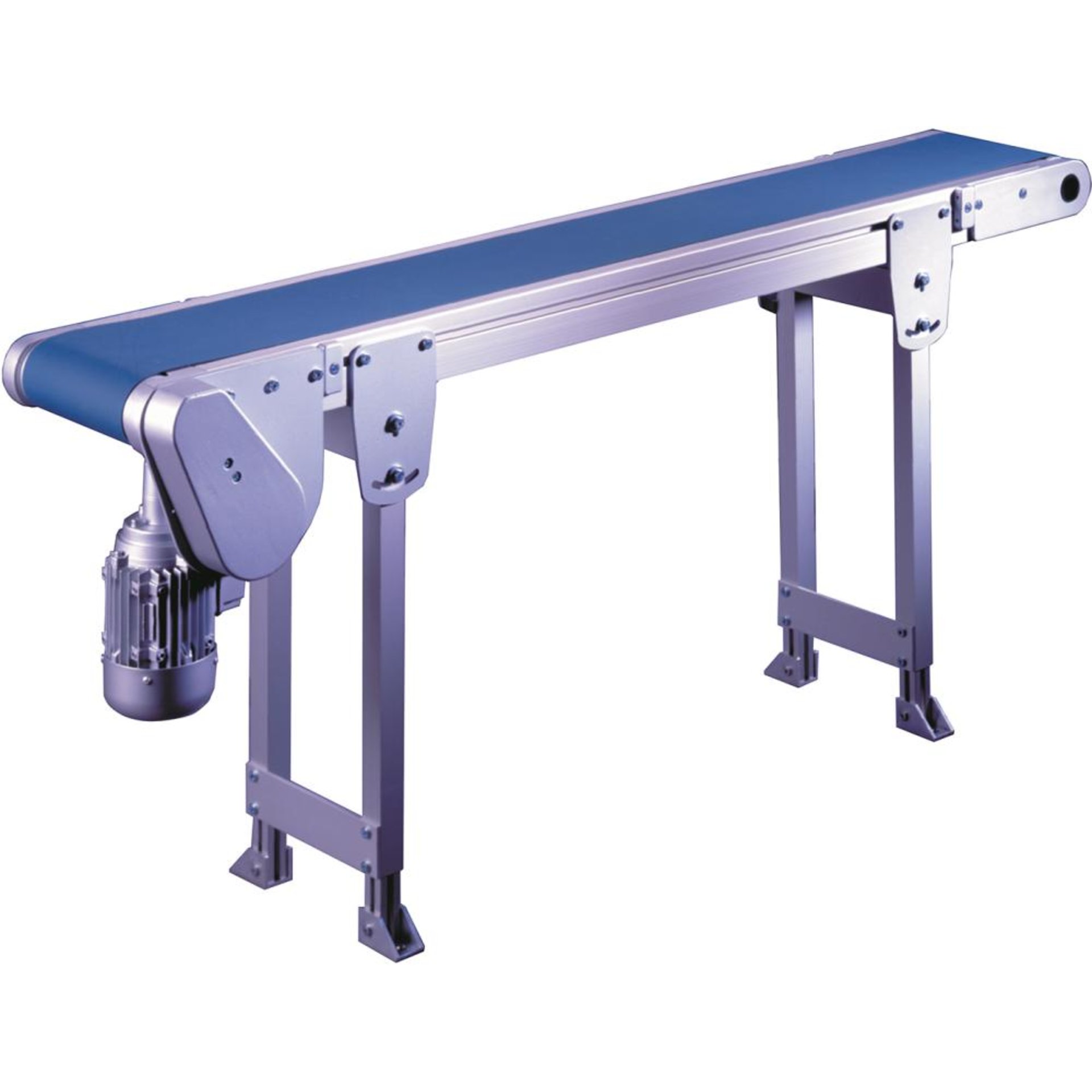 Alu-Flachförderband GAL80petrol Gurtbreite 500 mm Achsabstand 1000 mm max. Bandbelastung 40kg