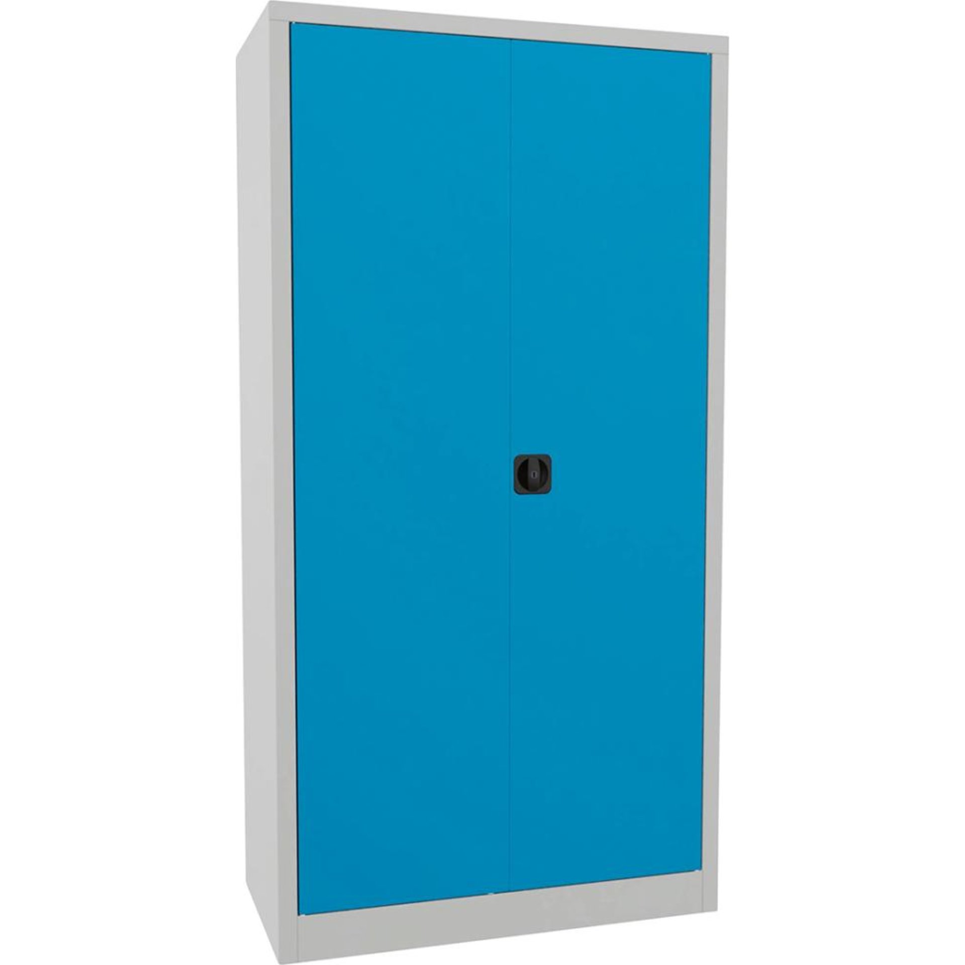 Wertfachschrank mit Schloss, 3 Böden RAL 7035/5012 B1000xT500xH1950mm