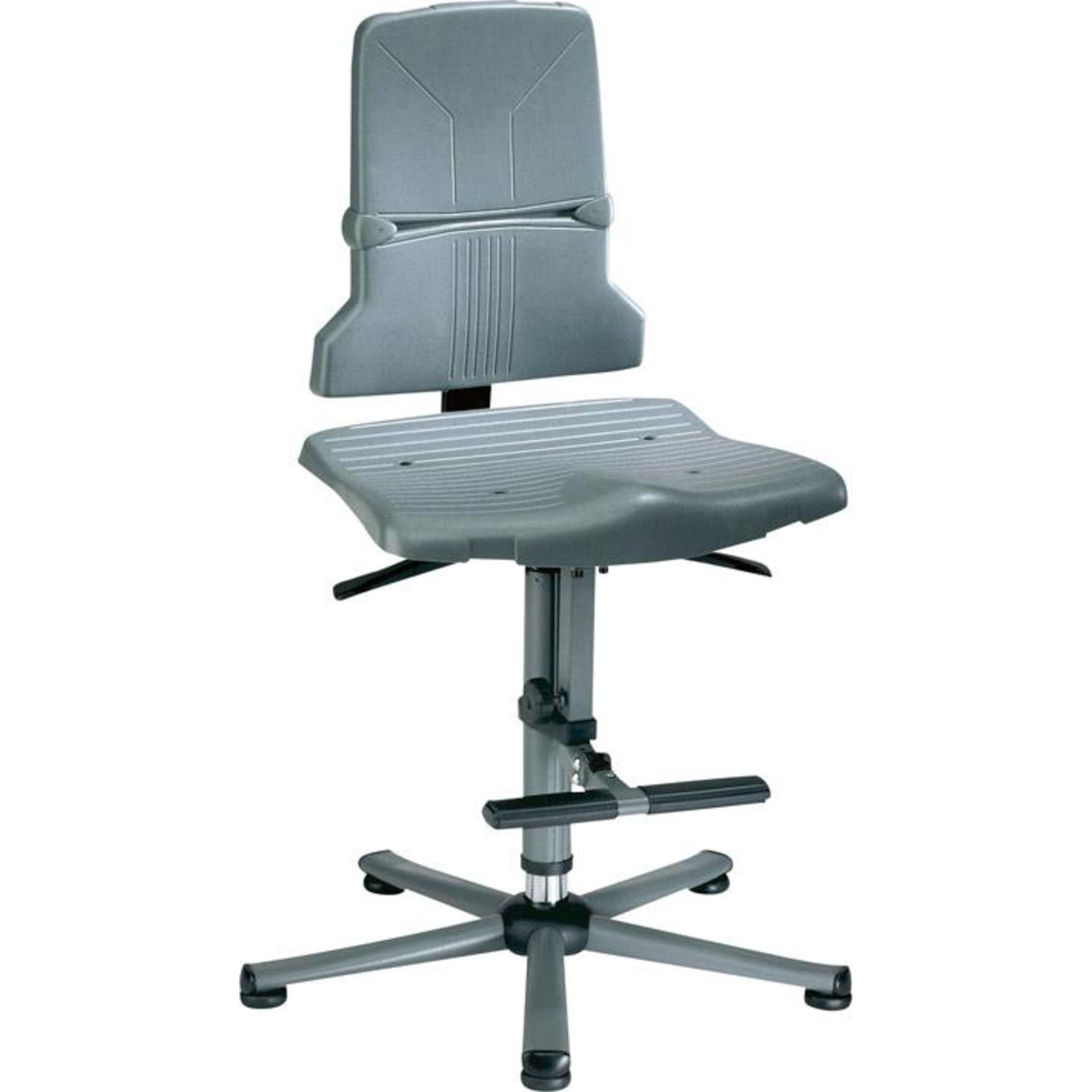 Bimos Arbeitsstuhl 9801-1000 Sintec 3 grau Sitzhöhe 580-850 mm m. Gleiter/Aufstiegshilfe