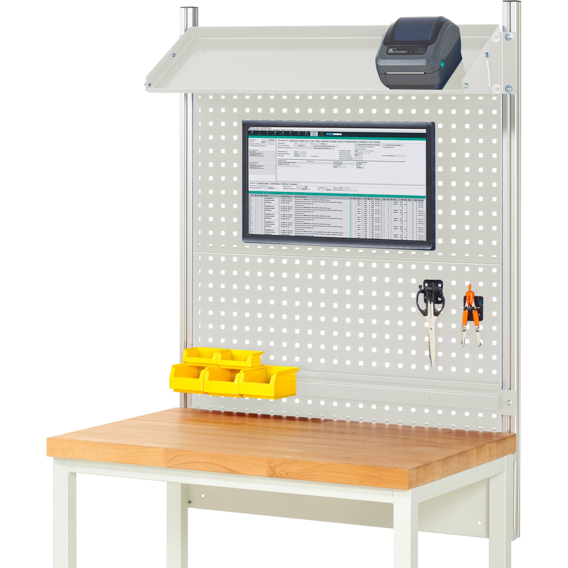 System-Aufbau - Komplettset 02, für Produktbreite 1000 mm, RAL7035/RAL7035