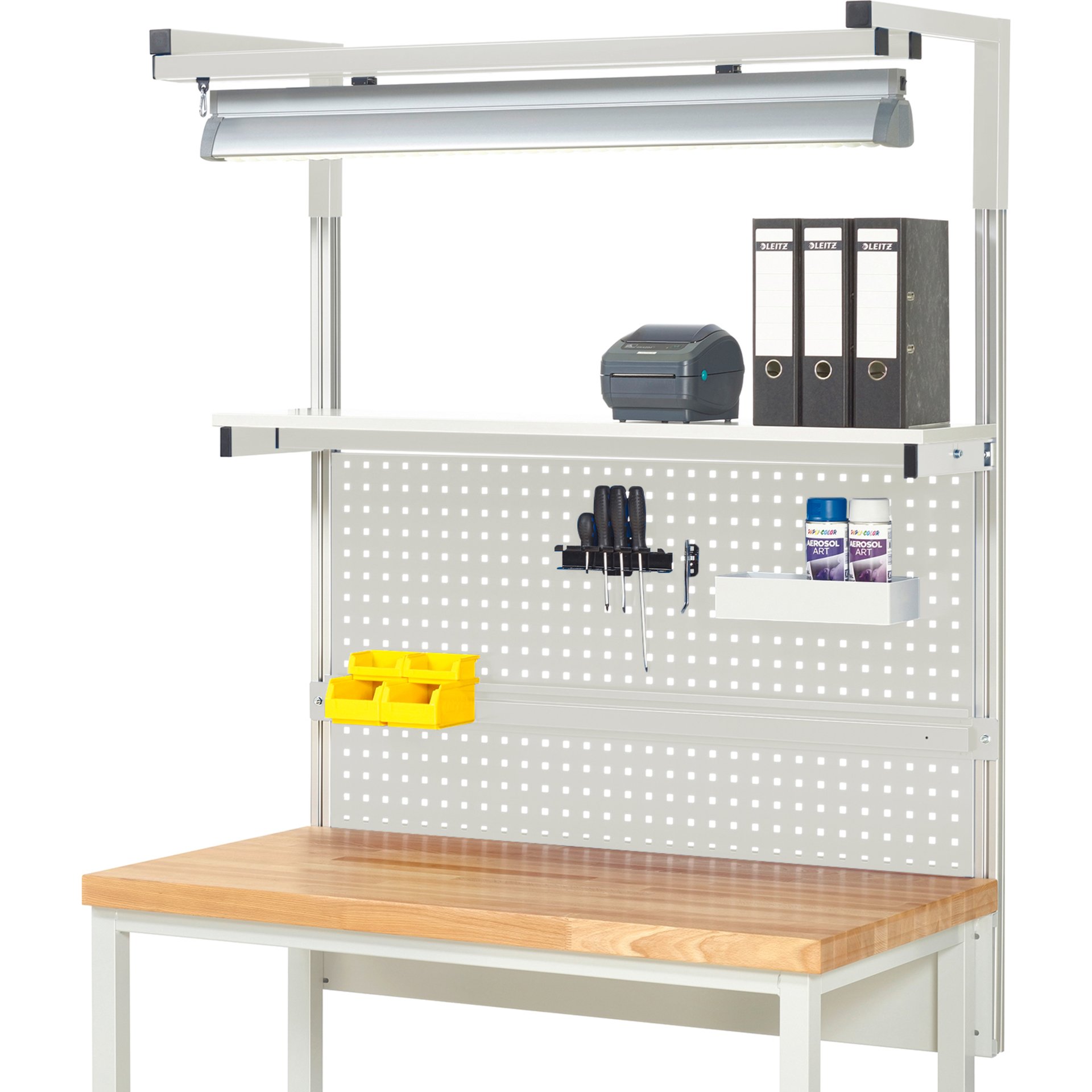 System-Aufbau - Komplettset 04, für Produktbreite 1250 mm, RAL7035/RAL7035