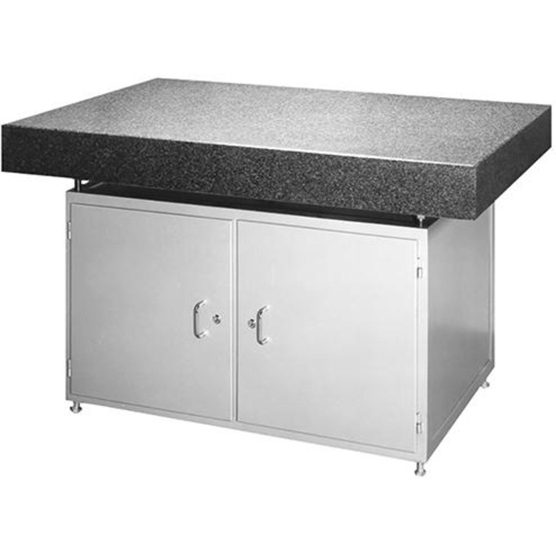 Granit-Mess- und Kontrollplatte mit Werkzeugschrank