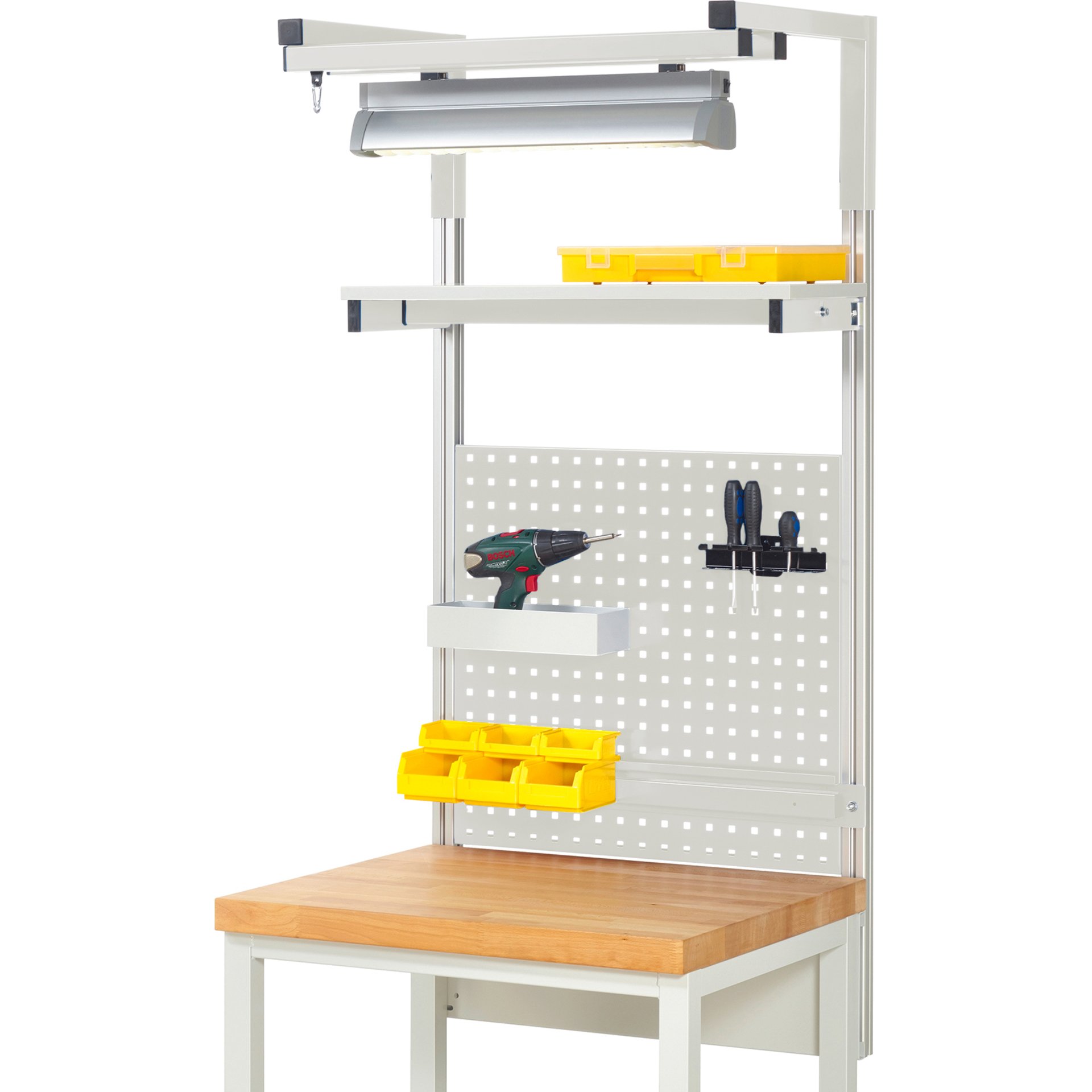 System-Aufbau - Komplettset 04, für Produktbreite 750 mm, RAL7035/RAL7035
