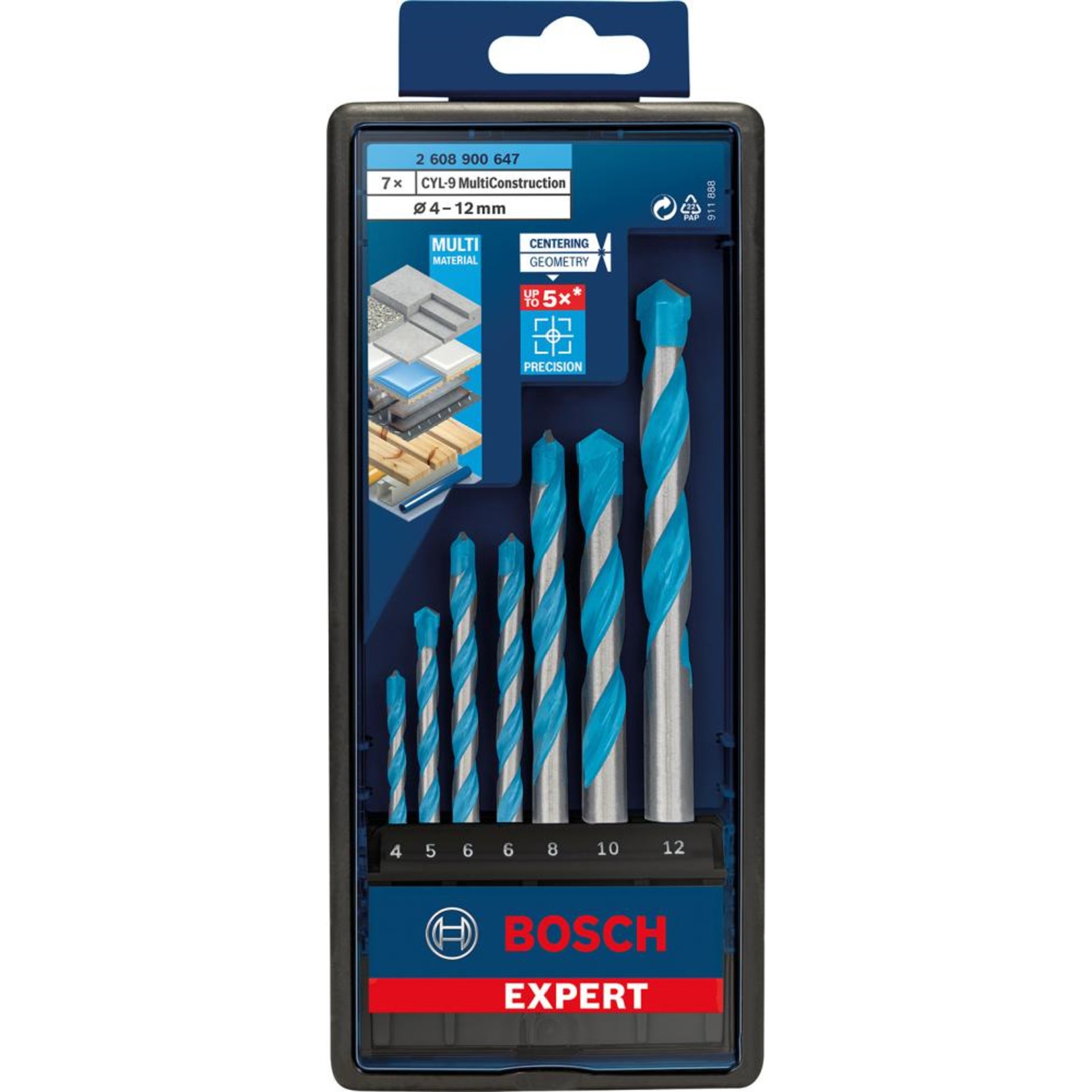 Schlagbohrersatz CYL-9 7tlg 4/5/6/6/8/10/12 mm EXPERT Bosch