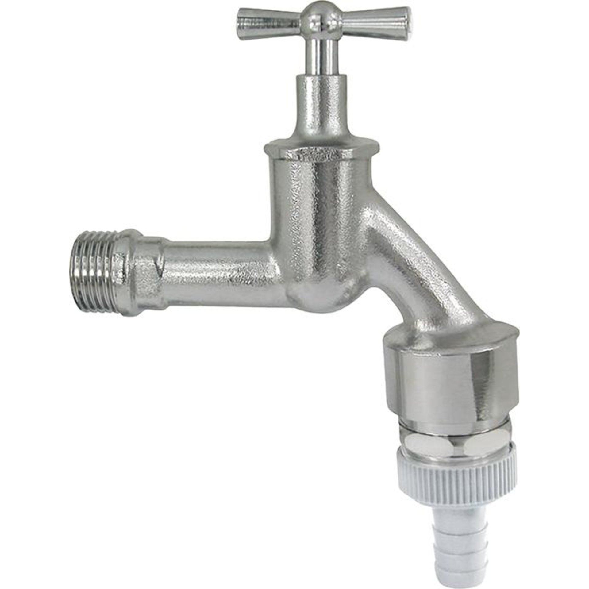 Wasserhahn 1/2"-AG G1/2MS Cr matt m.Rohrbüfter