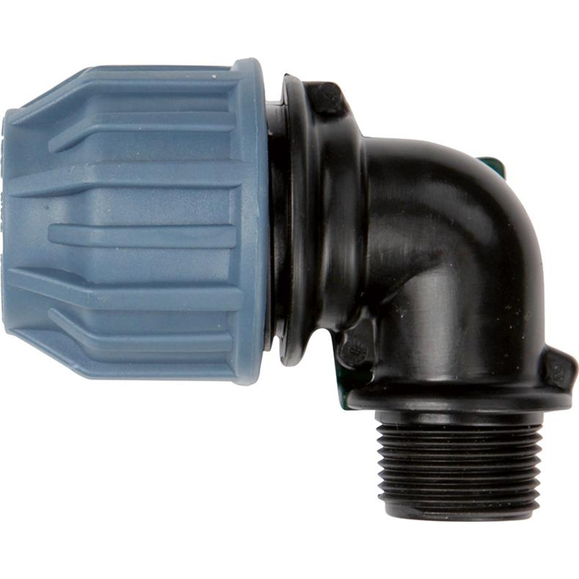 PP-Winkel-Rohr-Verschrau ung AG 19mm(3/4") für 25mm Rohr