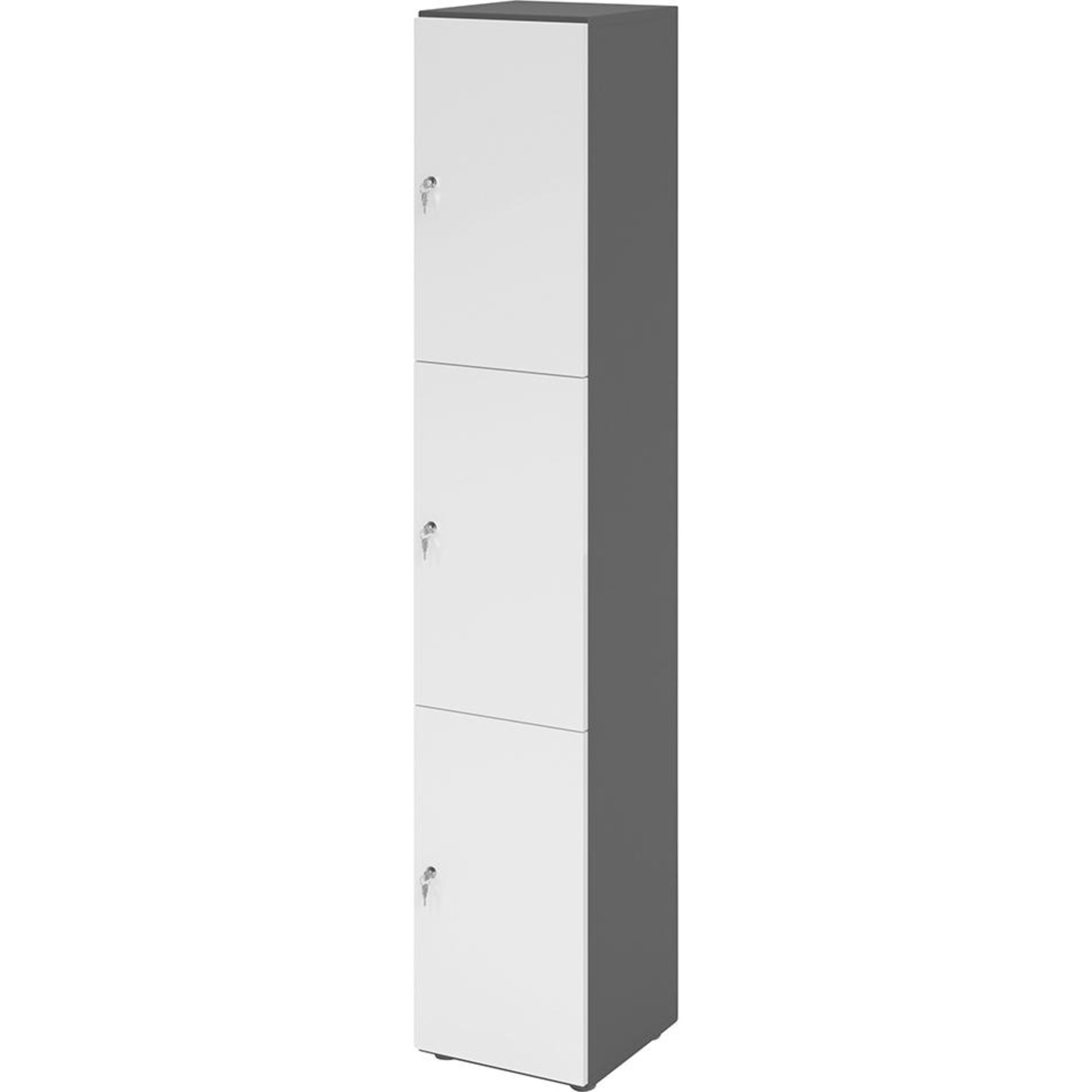 Schließfachschrank V264L3B400xT420xH2156 mm 6 OH 3 Fächer graphit/weiß