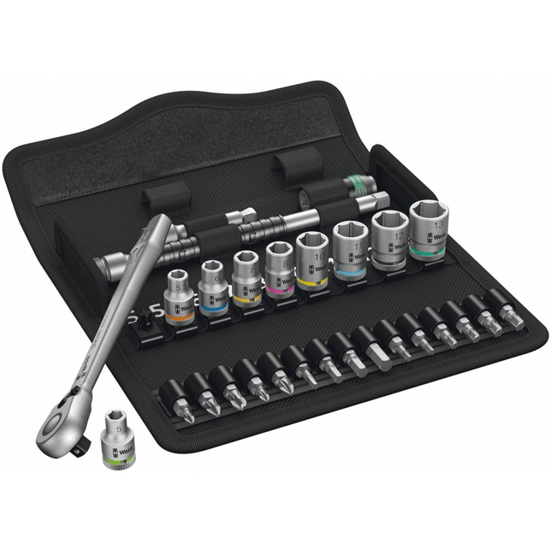 Steckschlüssel-Garnitur 1/4" ZYKLOP switch 28-teilig Wera
