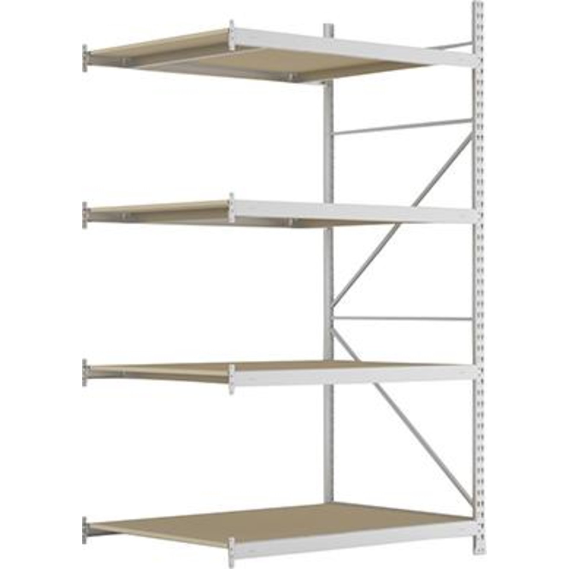 Weitspannregal MINI-RACK B1400xT1050xH2500 mm Anbaufeld 4 Spanplatten Fachlast 600 kg META