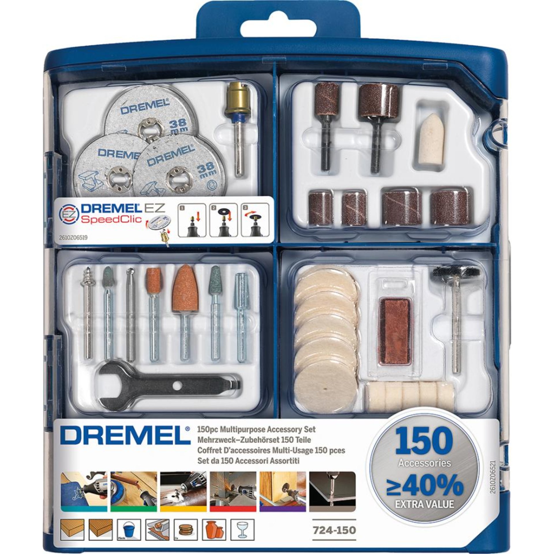 Mehrzweck-Zubehörset Dremel von Bosch 150 Teile