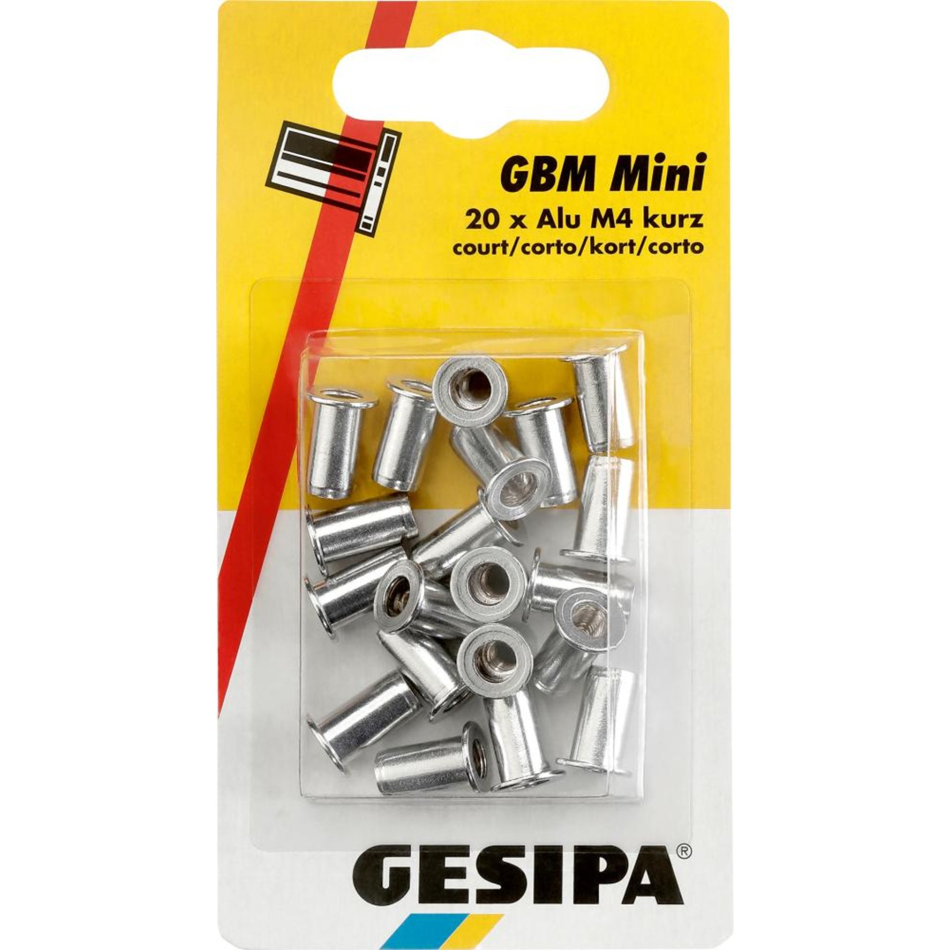 Blindnietmutter, Mini-Pack Alu, Flachrundkopf