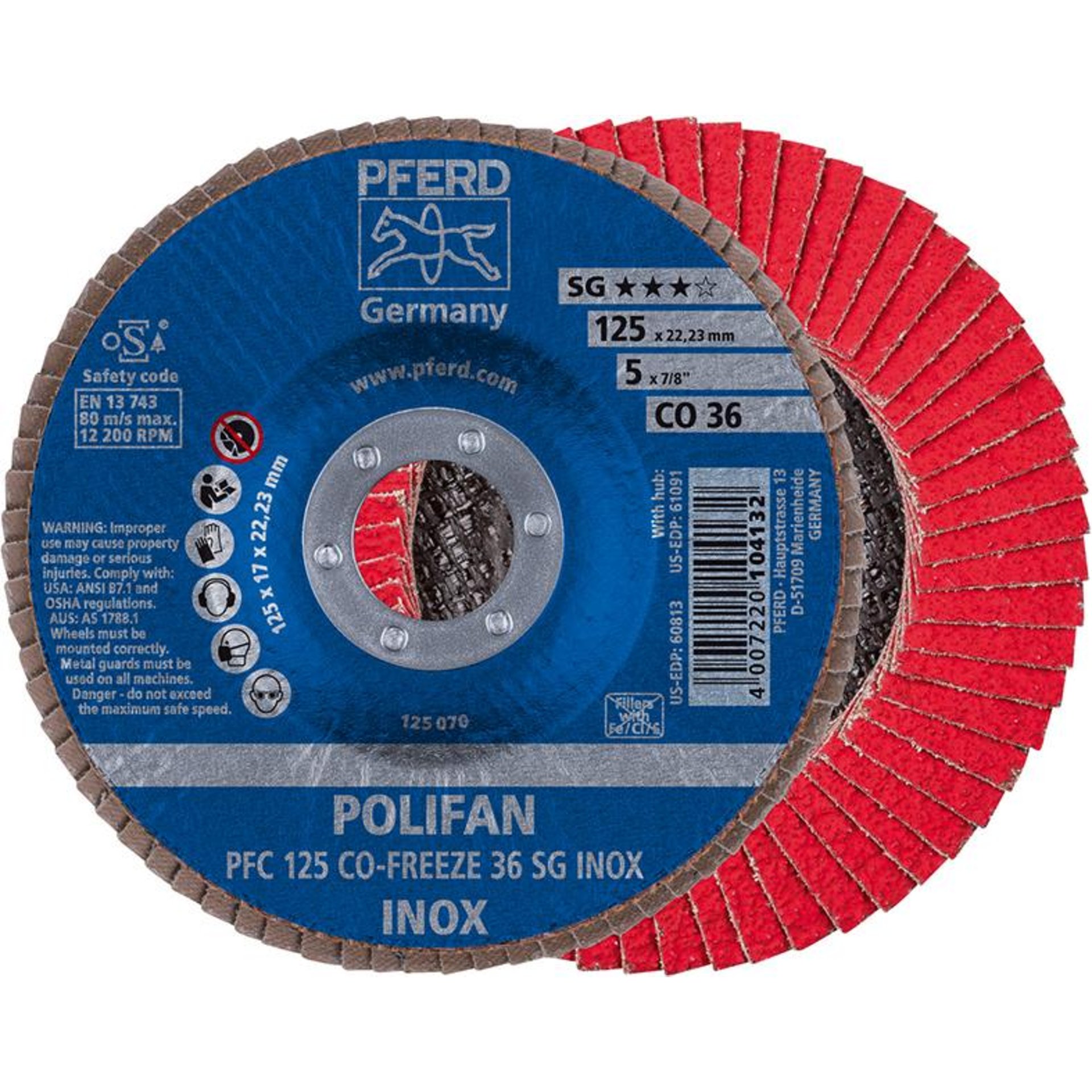 POLIFAN-Fächerschleifscheibe, Keramikkorn CO-FREEZE, gewölbt