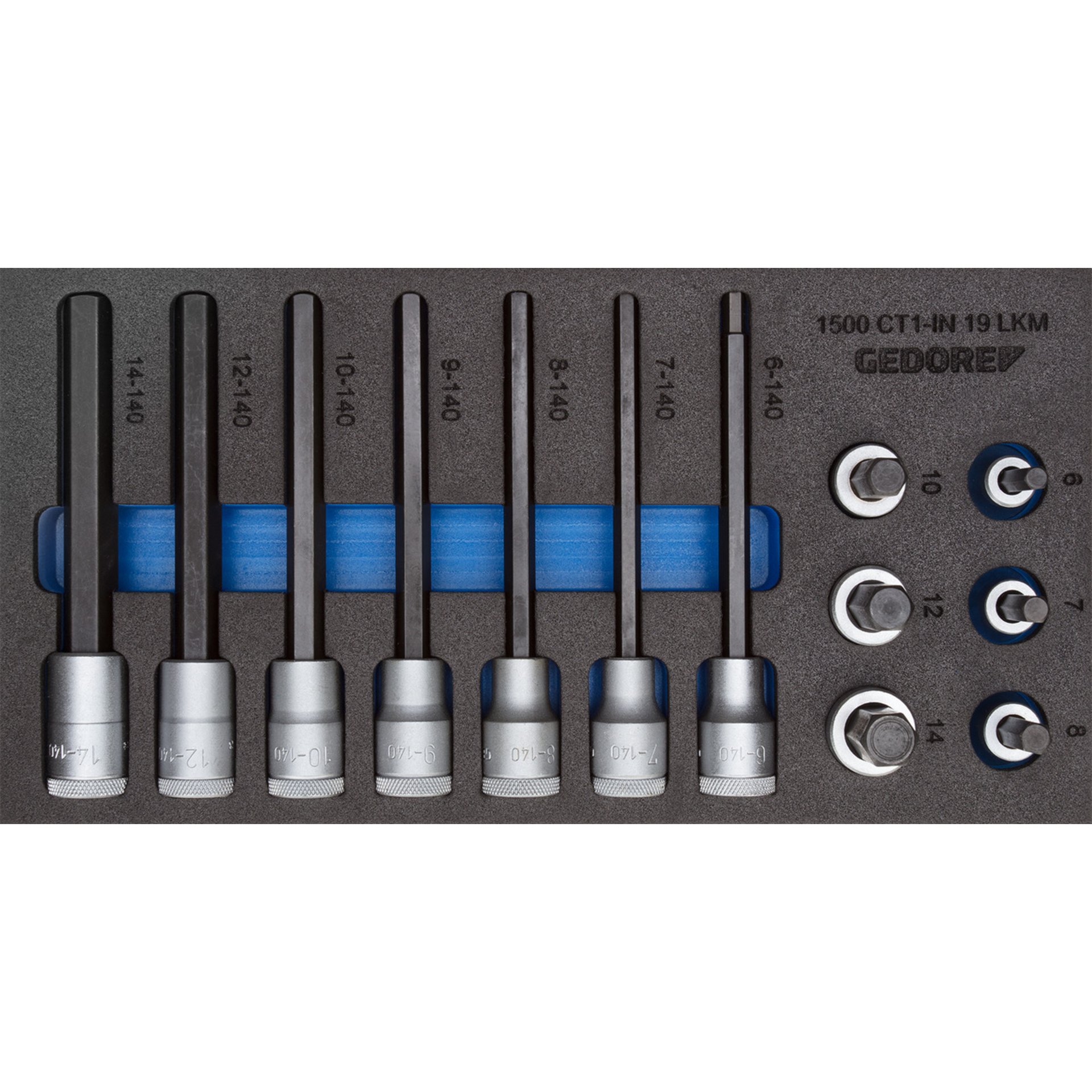 1500 CT1-IN 19 LKM Satz Schraubendrehereinsätze 1/2" in Check-Tool-Modul
