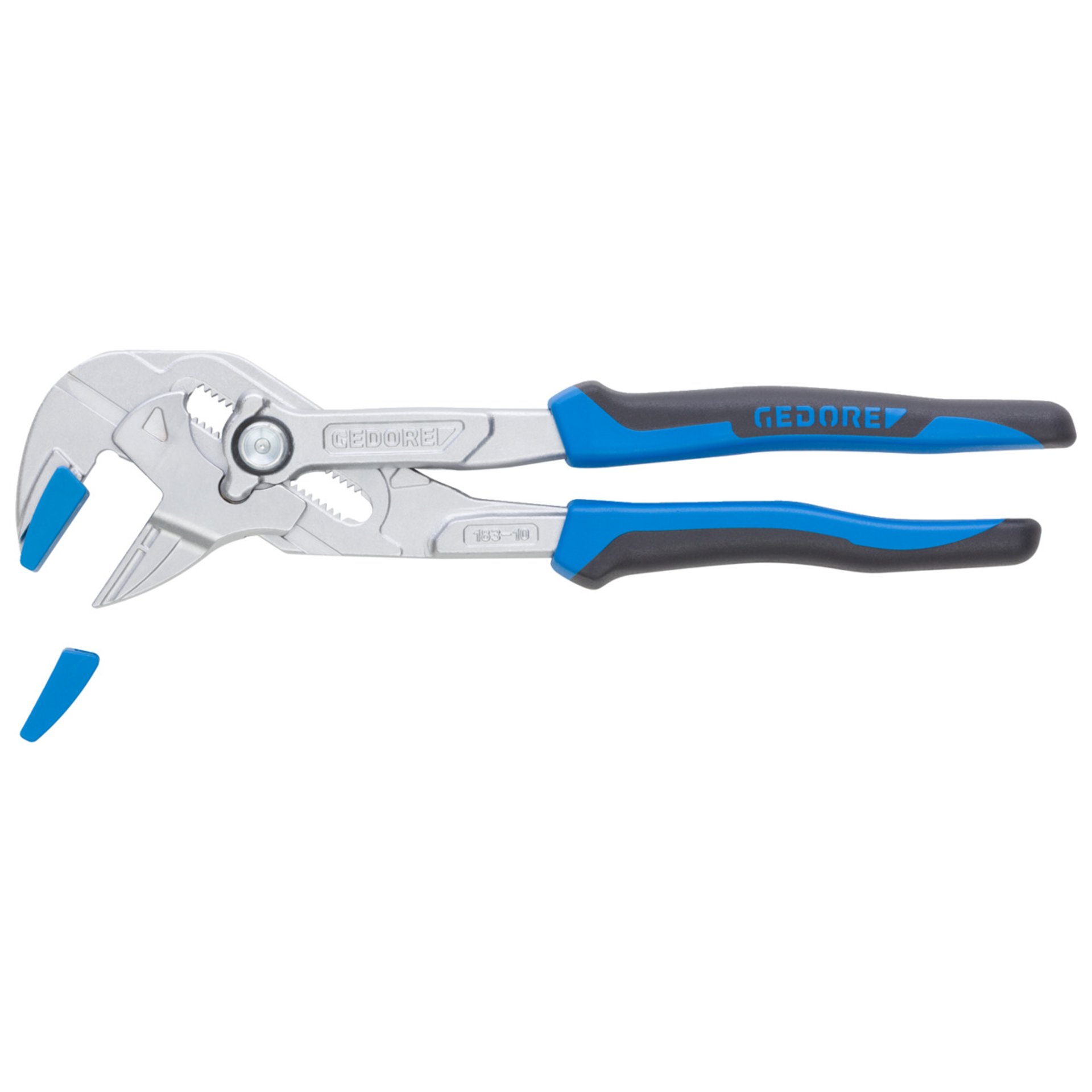 SB 183 10 JC S-002 Zangenschlüssel-Set 10" JC m. 2K-Griff u.  4 Schonbacken