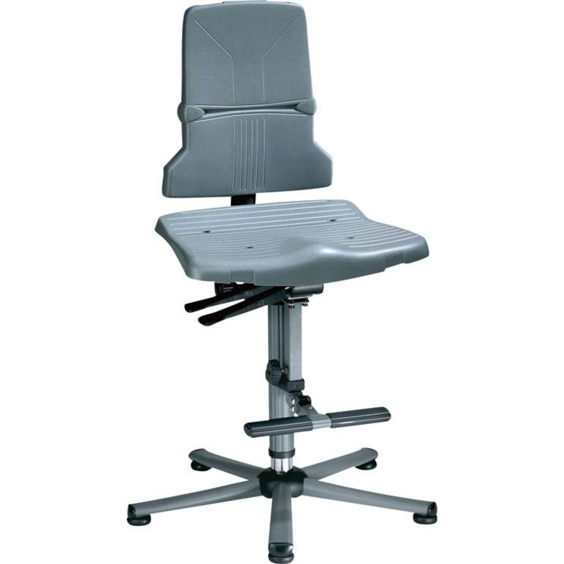 Bimos Arbeitsstuhl 9821-1000 Sintec 3 grau Sitzhöhe 580-850 mm m. Gleiter/Aufstiegshilfe