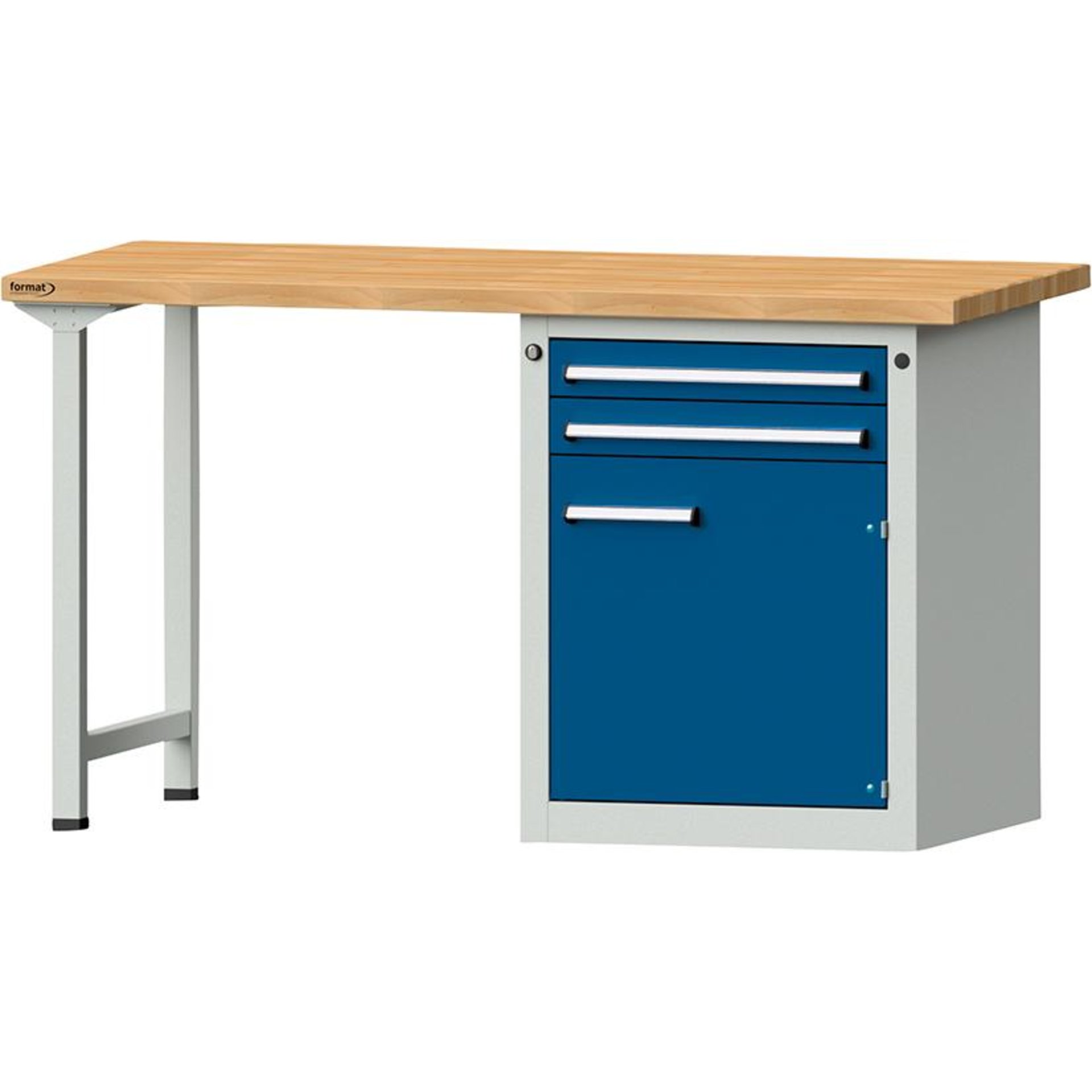 Kombi-Werkbank, Belastung 1000 kg, 2 Schubladen und 1 hohen Tür