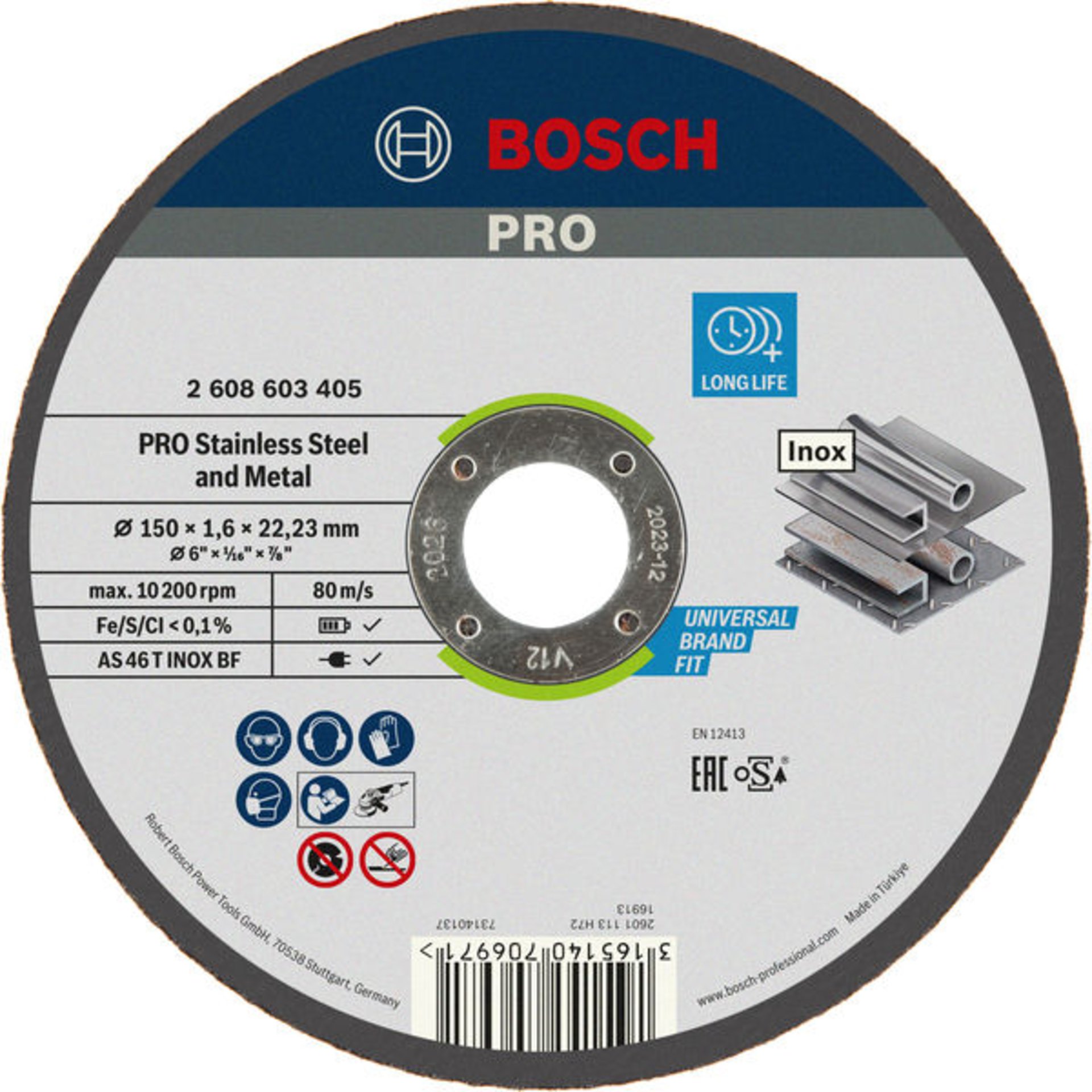 PRO Stainless Steel and Metal Trennscheibe, 150 x 1.6 x 22.23 mm, gerade, oSa