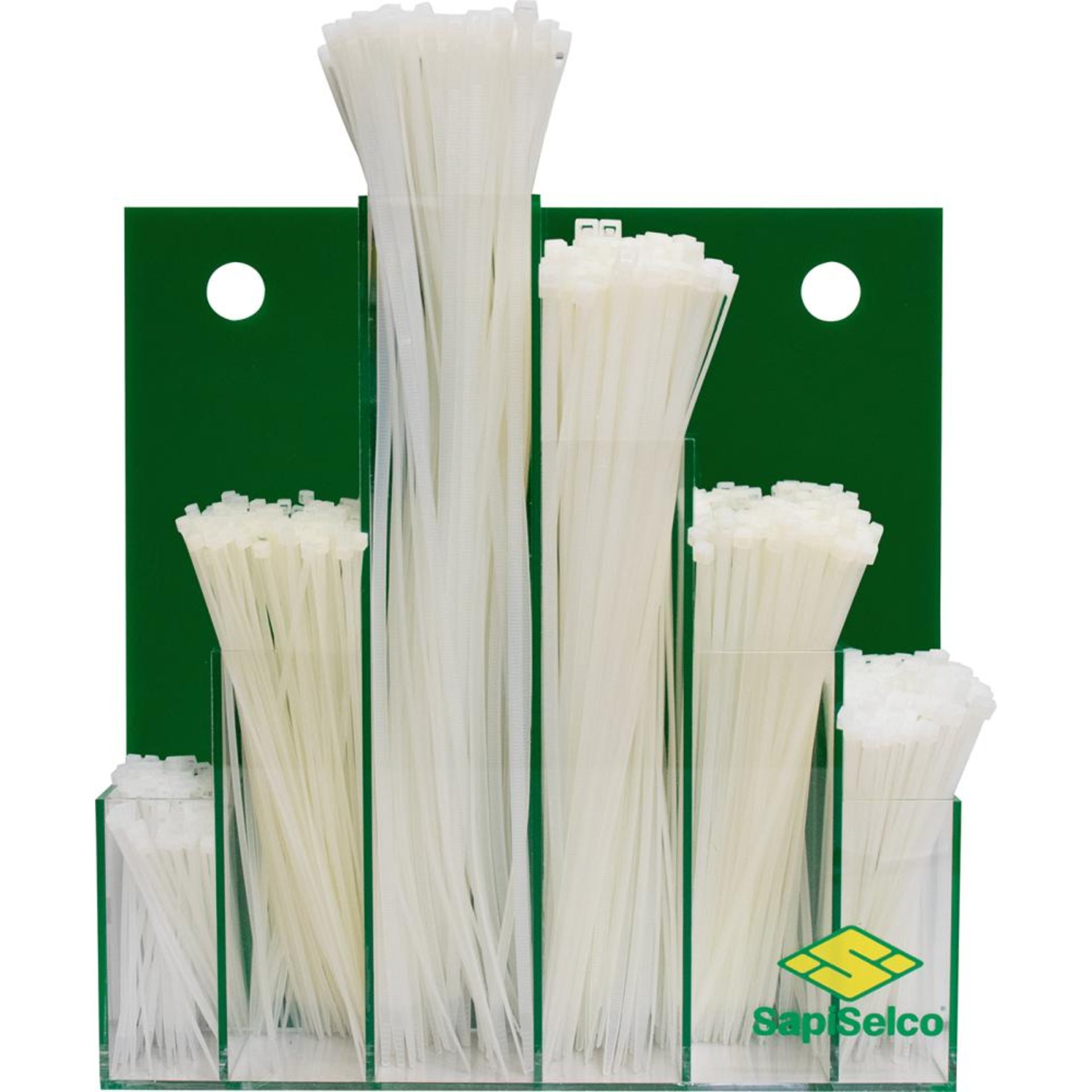 Kabelbinder-Sortiment 600-teilig im Wanddispay natur SapiSelco