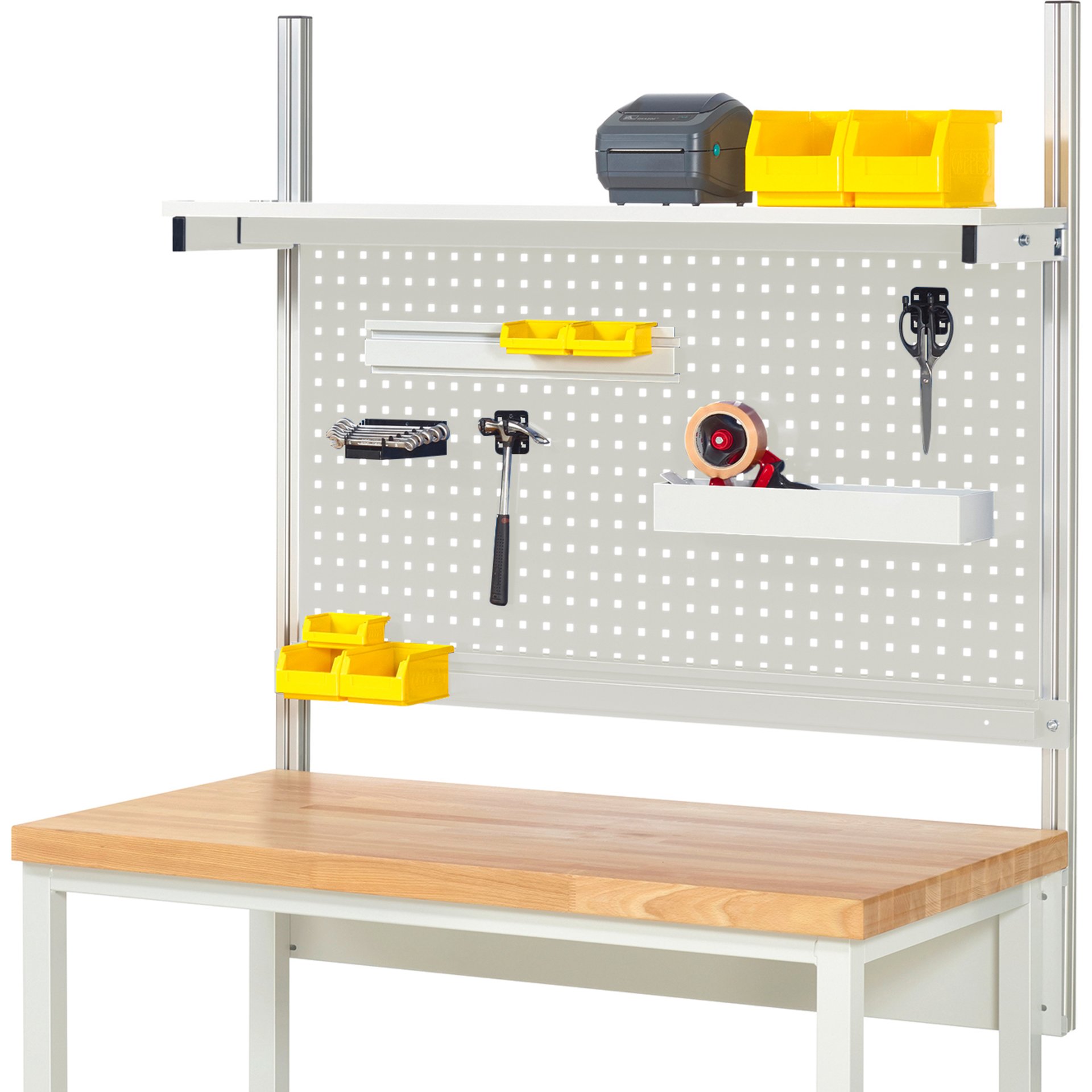 System-Aufbau - Komplettset 01, für Produktbreite 1250 mm, RAL7035/RAL7035