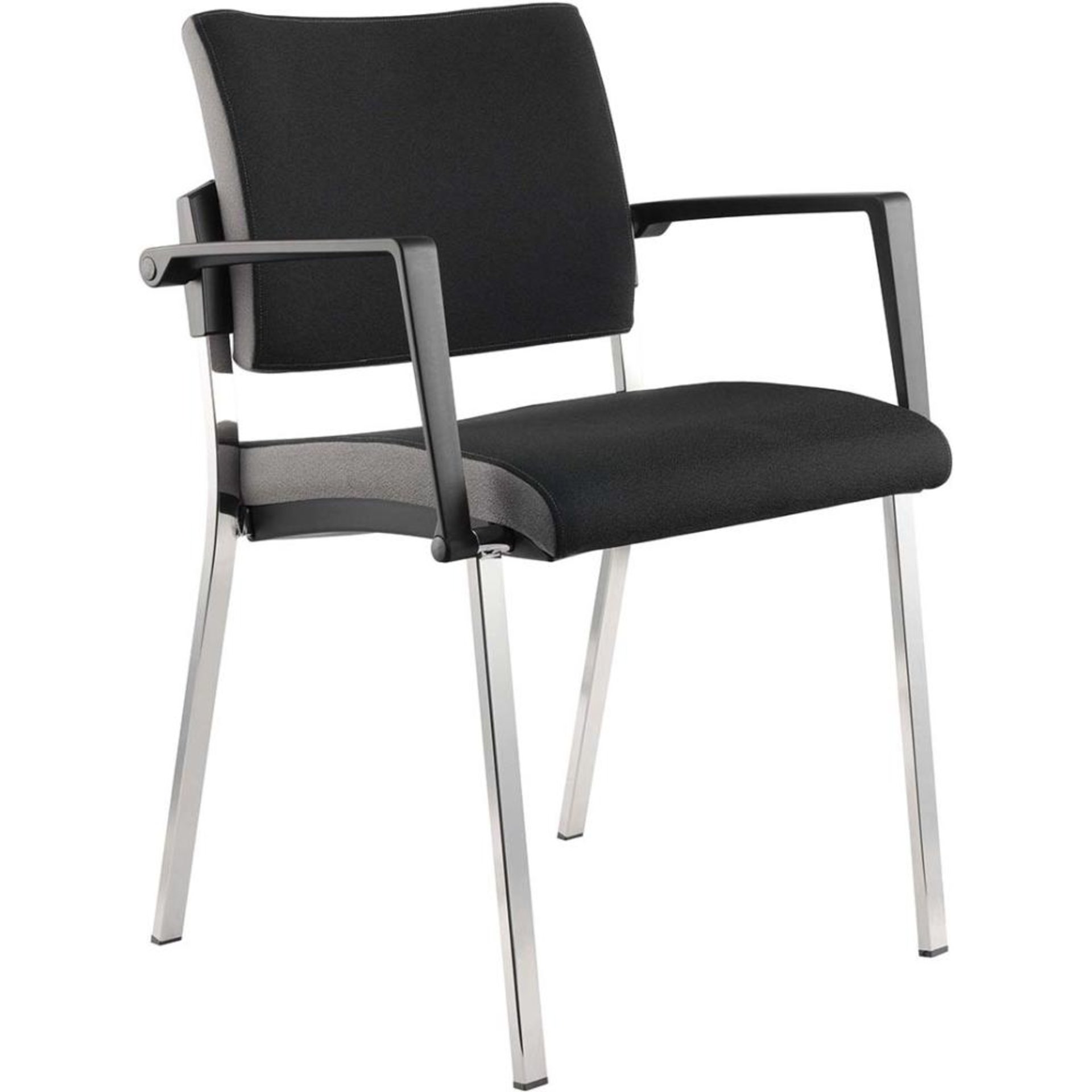 Besucherstuhl Premium Schwarz ( 2 Stühle Set)