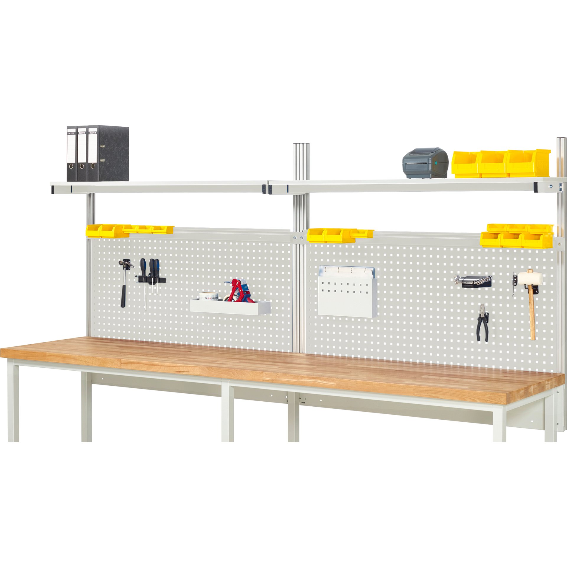 System-Aufbau - Komplettset 01, für Produktbreite 3000 mm, RAL7035/RAL7035
