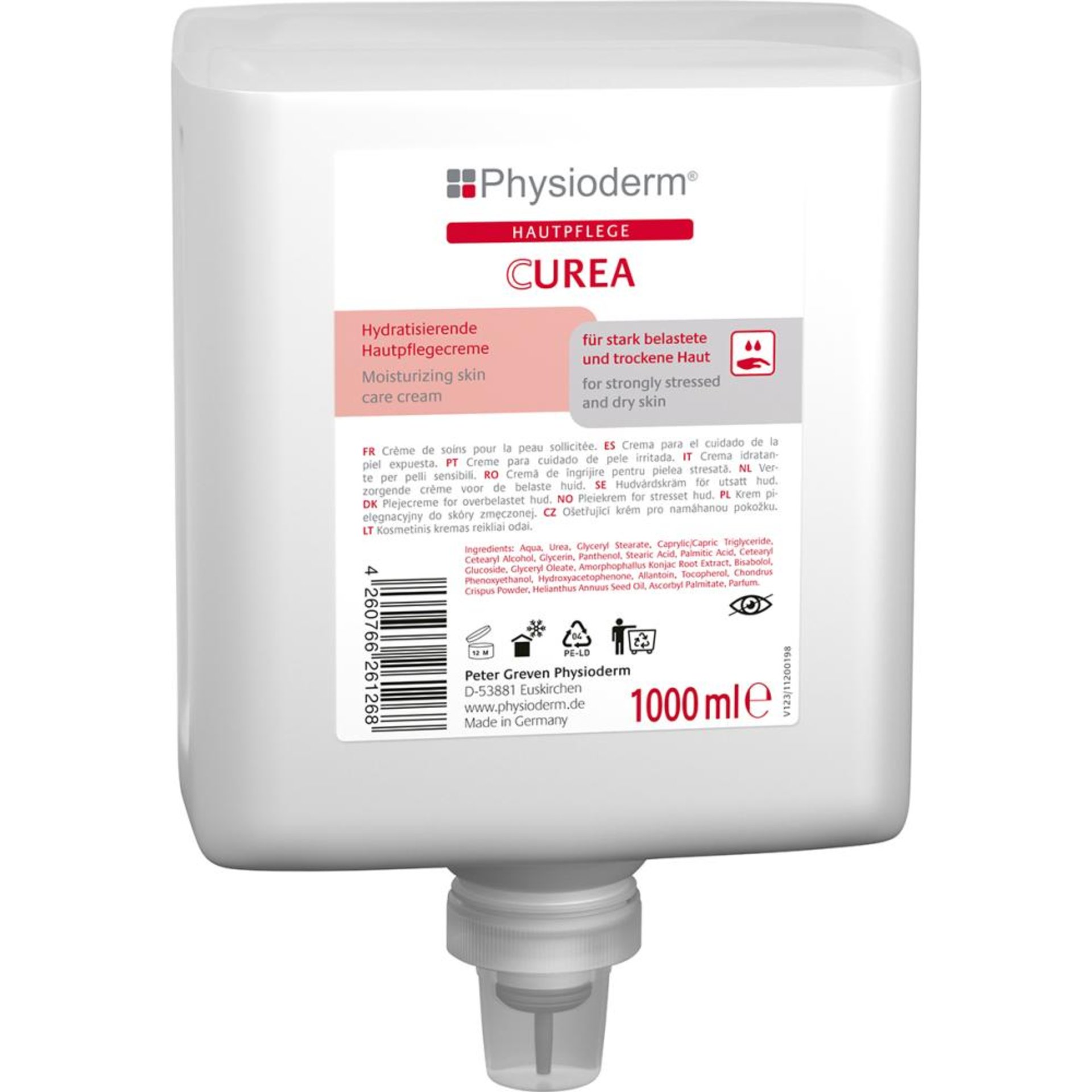CUrea soft 1-L-Neptuneflasche Hautpflegecreme Physioderm
