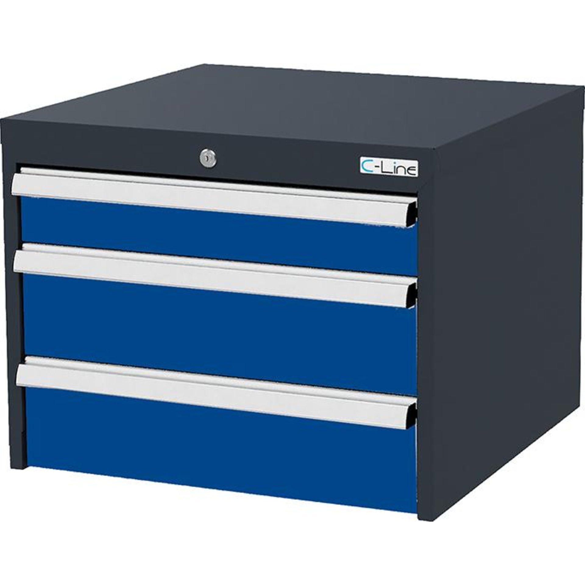 Unterhängeschrank mit 3 Schubladen B600xT575xH480 mm RAL 7016/5010