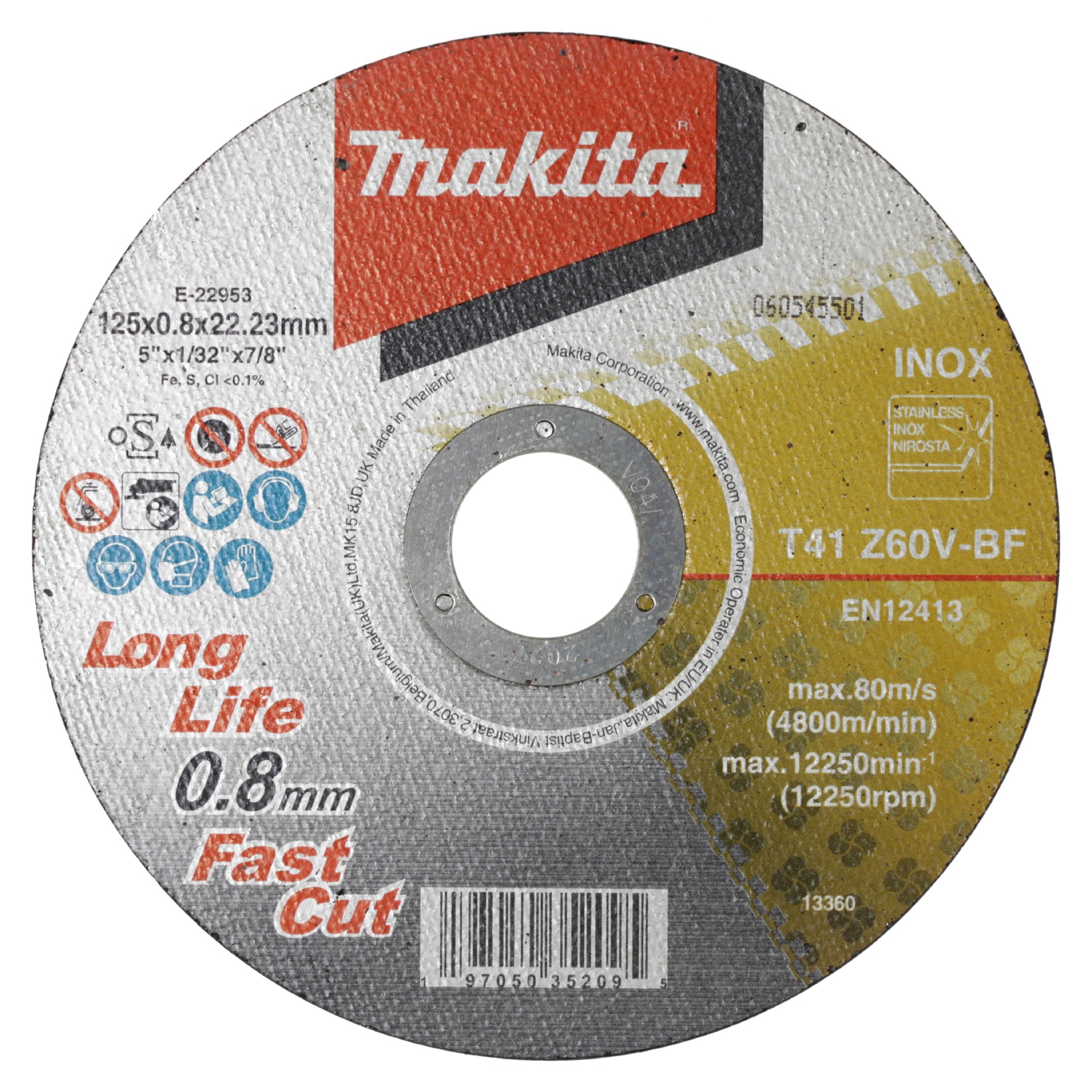 Trennscheibe INOX 125x0,8 mm Long Life Fast Cut 12Stk.