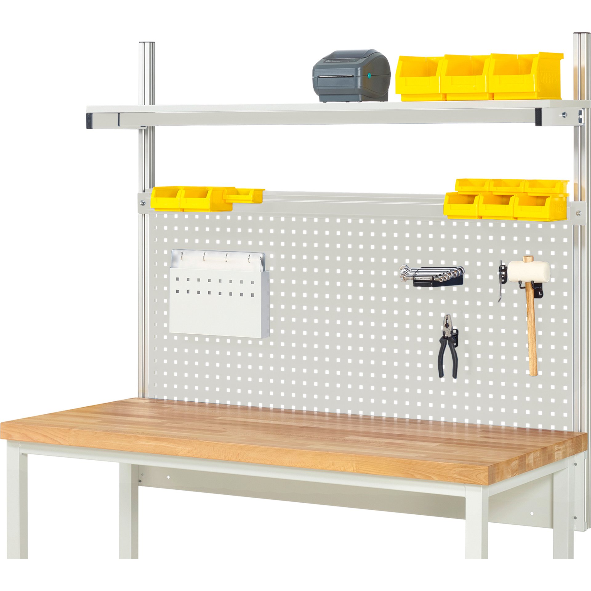 System-Aufbau - Komplettset 01, für Produktbreite 1500 mm, RAL7035/RAL7035