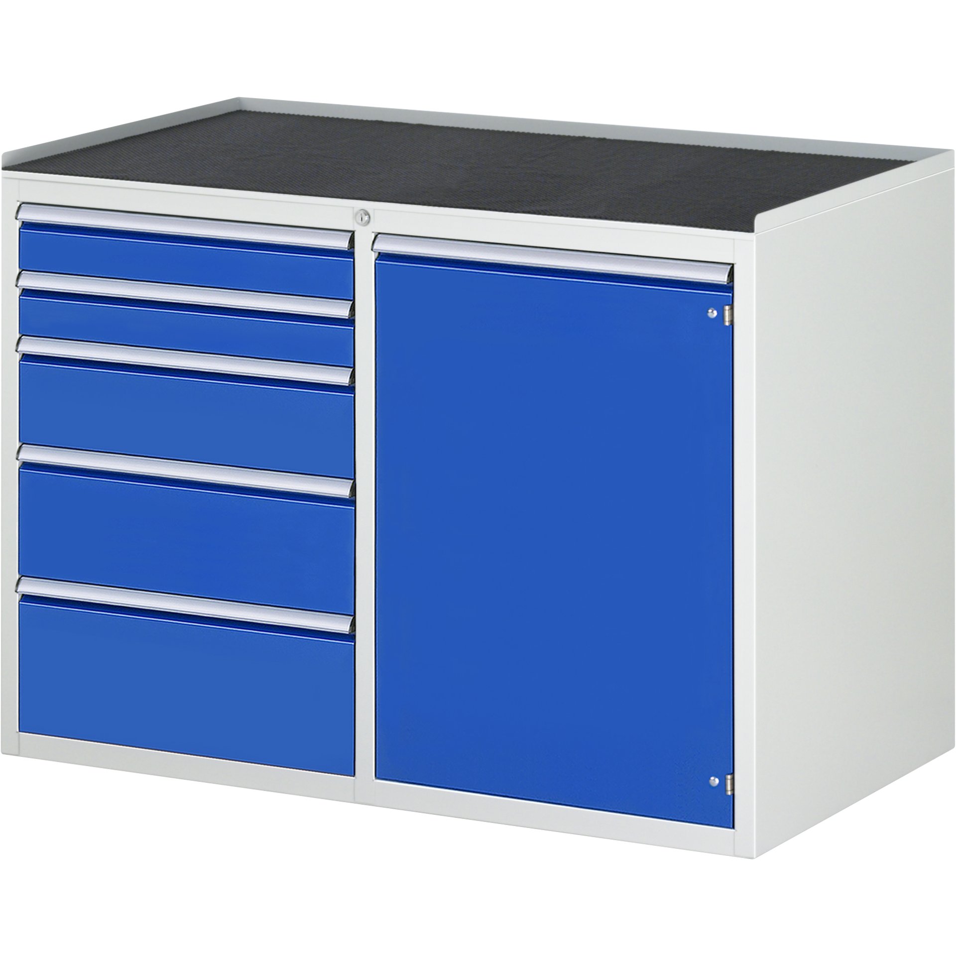Schubladenschrank LL5.22.12, B1145xT650xH825mm, MT-Top-25mm,5xSchublade-VA,1xTür