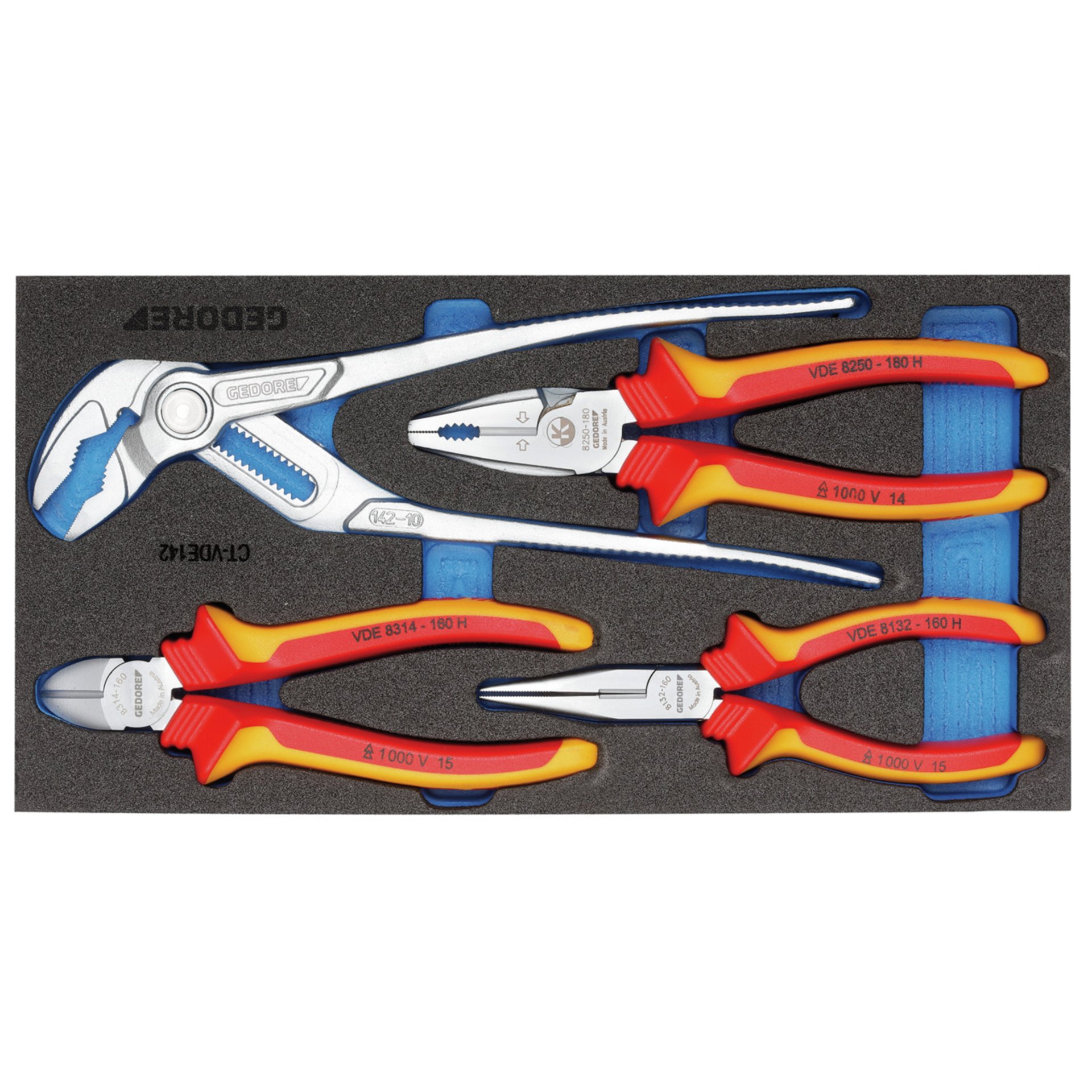 1500 CT1-VDE 142 VDE-Zangen-Sortiment in Check-Tool-Modul