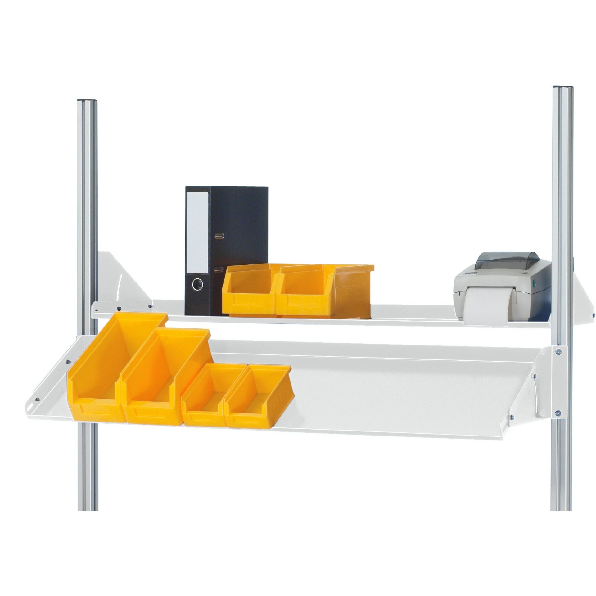 Metallablage neigbar EE, B1000(915)xT300xH160mm, RAL7035